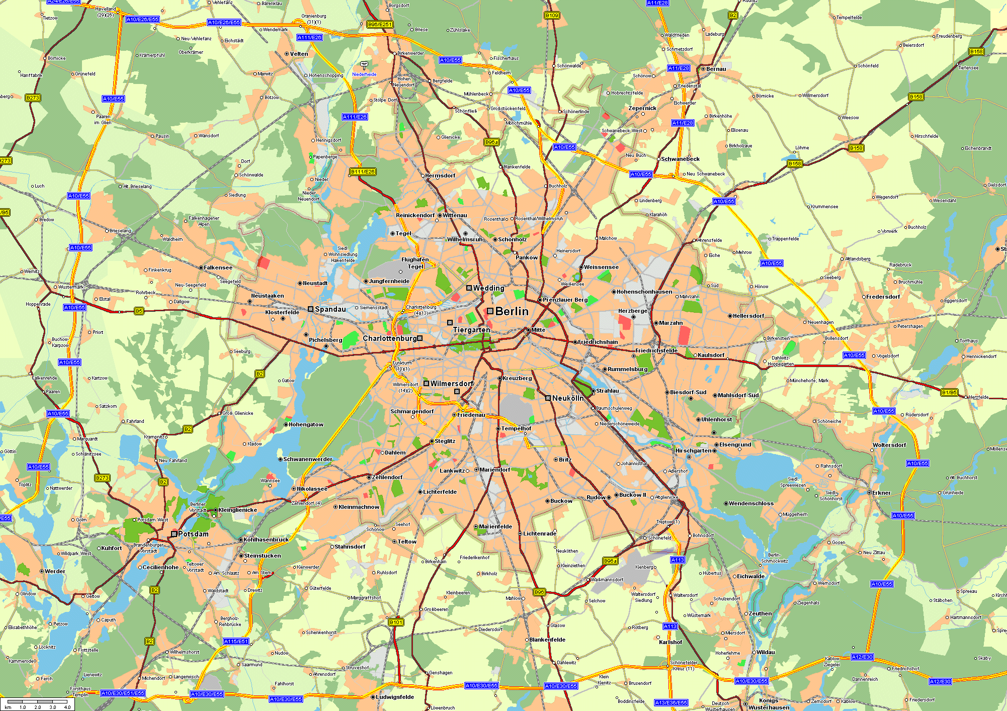 Mapa de Berlín - Tamaño completo