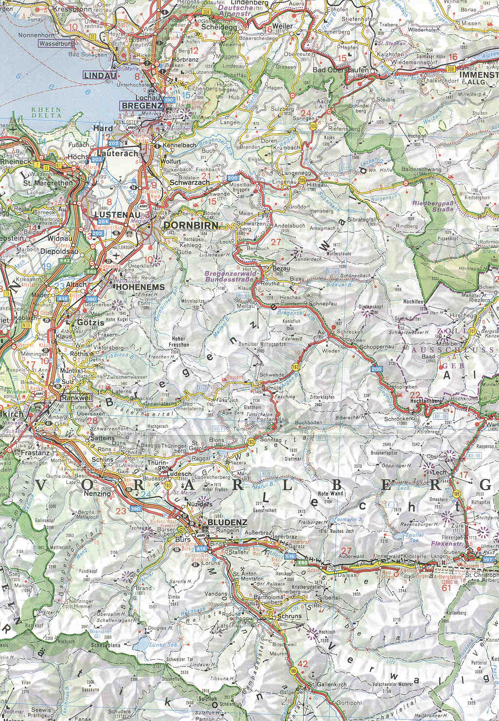 vorarlberg mapa Vorarlberg map vorarlberg mapa