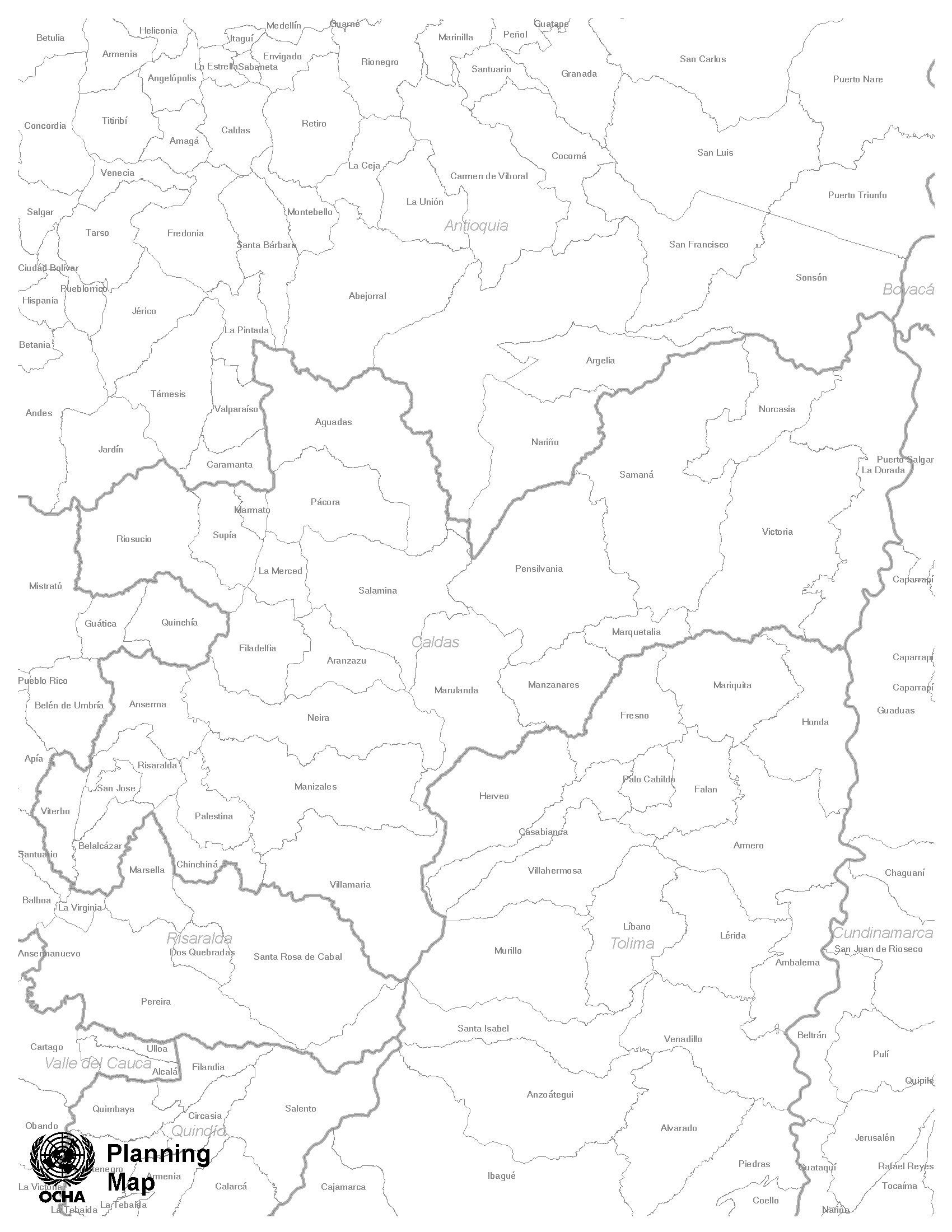 Mapa Mudo De Caldas Tamaño Completo Ex 