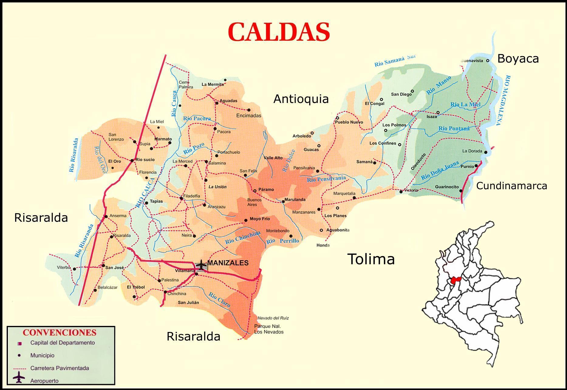 Mapa Del Departamento De Caldas Colombia Mapa Owje Co 8995