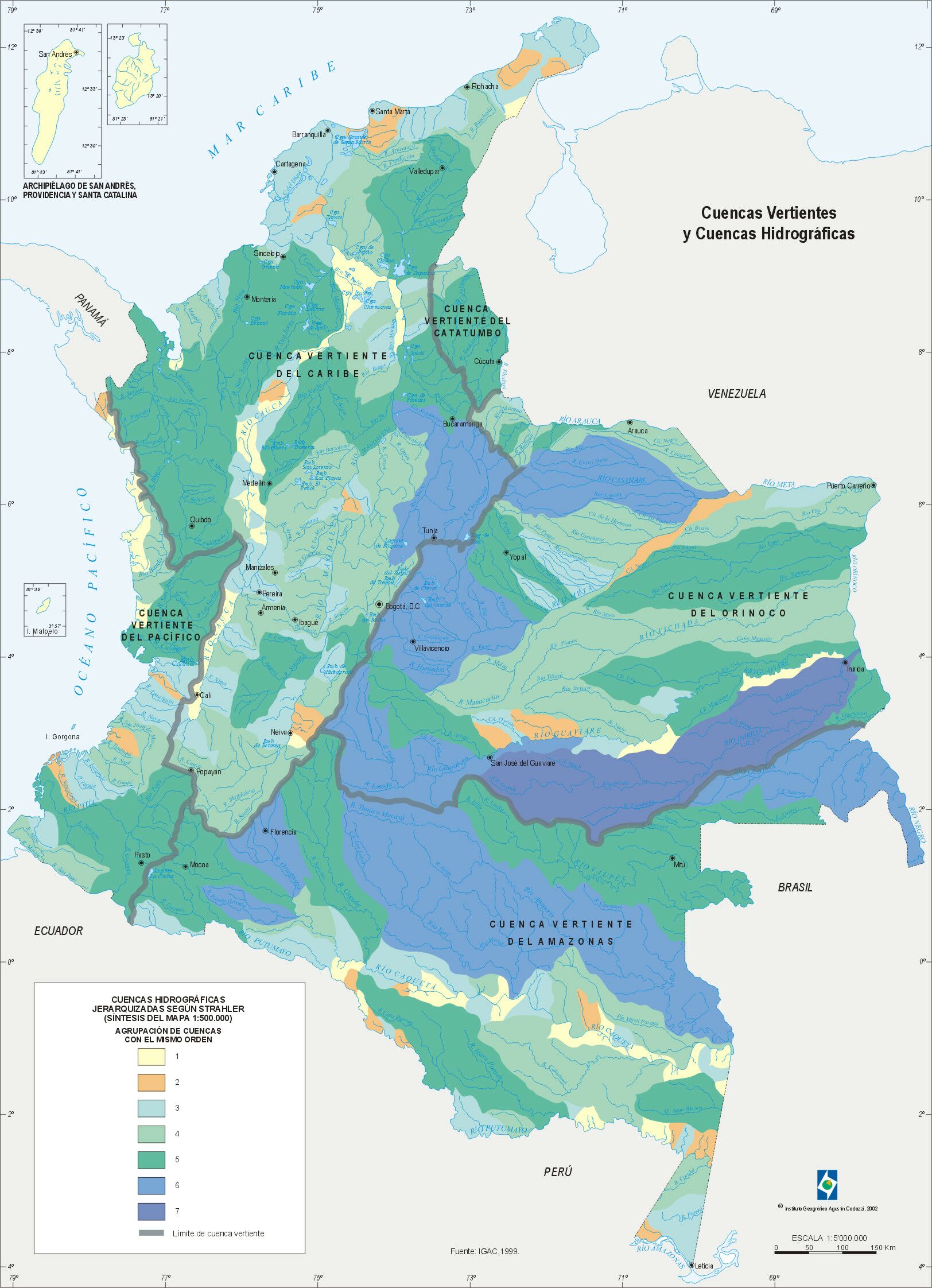 Cuencas Vertientes Y Cuencas Hidrográficas De Colombia 2002 Tamaño Completo 1891