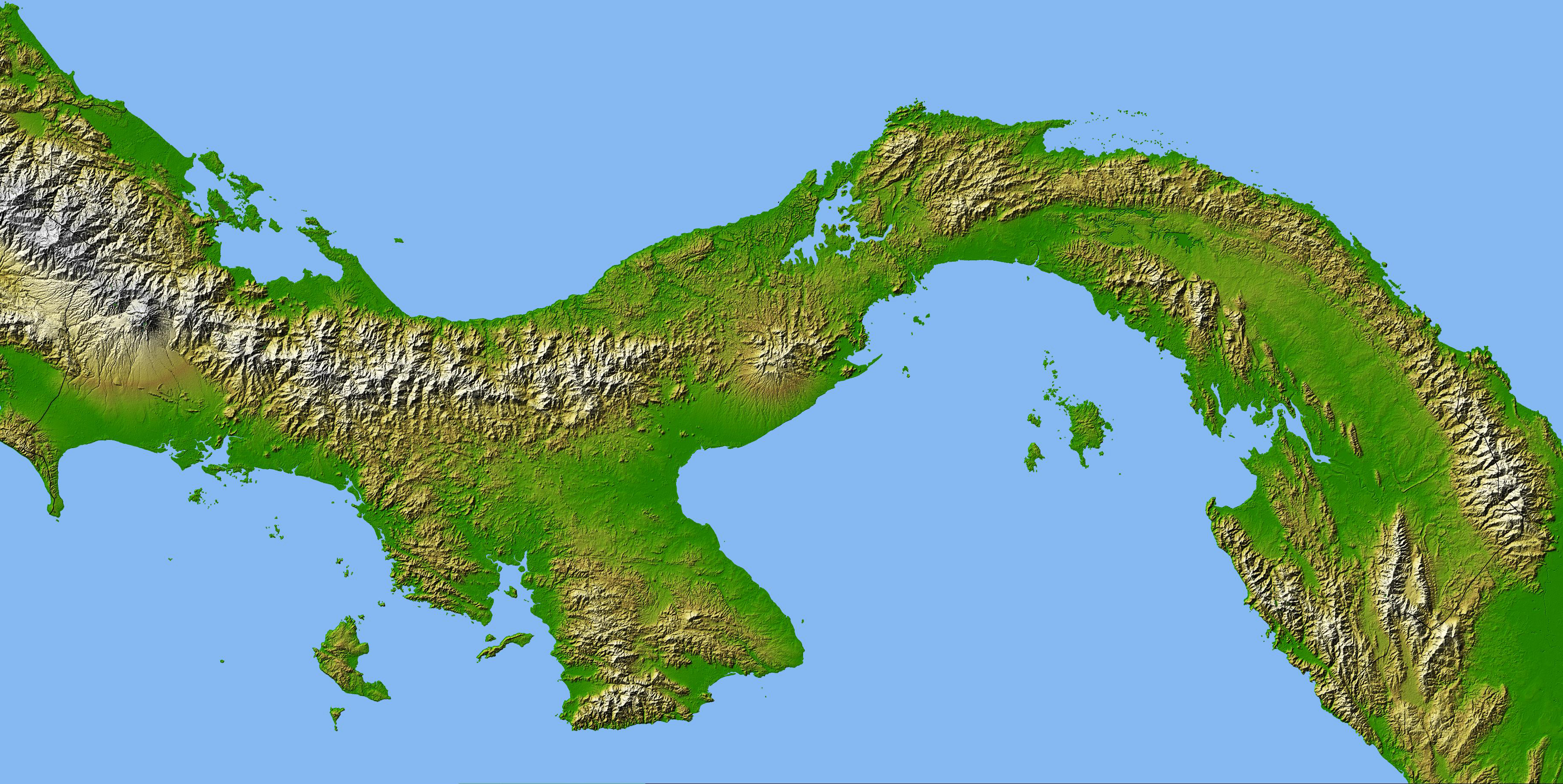 Mapa Físico De Panamá Tamaño Completo Ex 6191