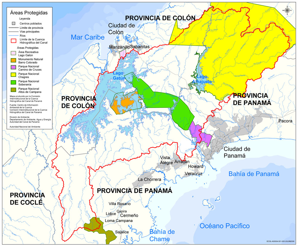 Areas Protegidas De La Cuenca Hidrográfica Del Canal De Panamá 2009 Tamaño Completo Ex 6791