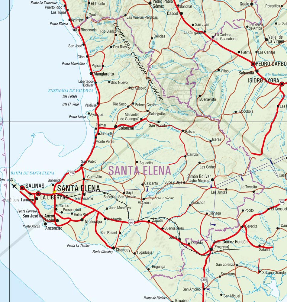 Mapa físico de Santa Elena 2011 - Tamaño completo