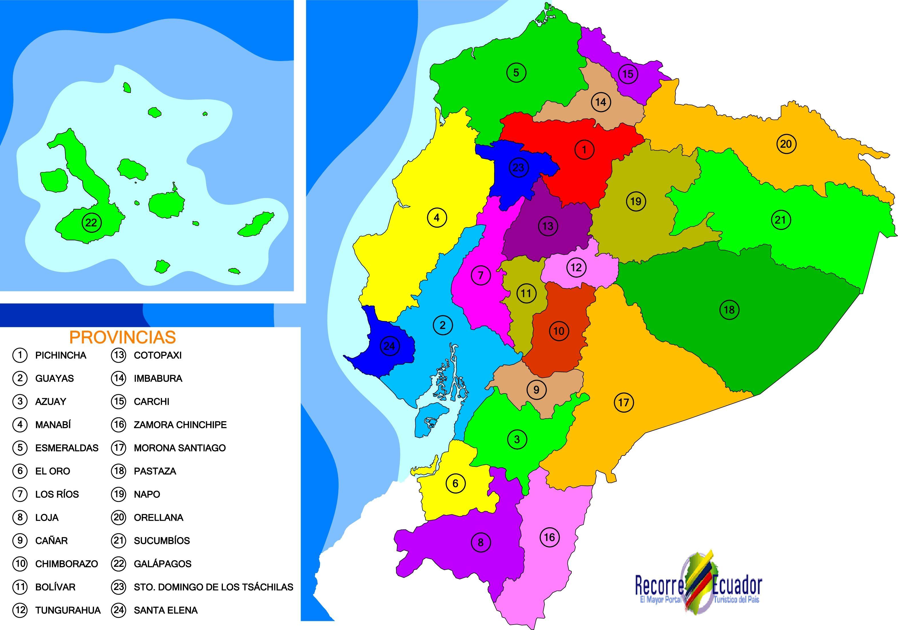 Mapa Pol Tico Del Ecuador Tama O Completo   Mapa Poltico Del Ecuador 