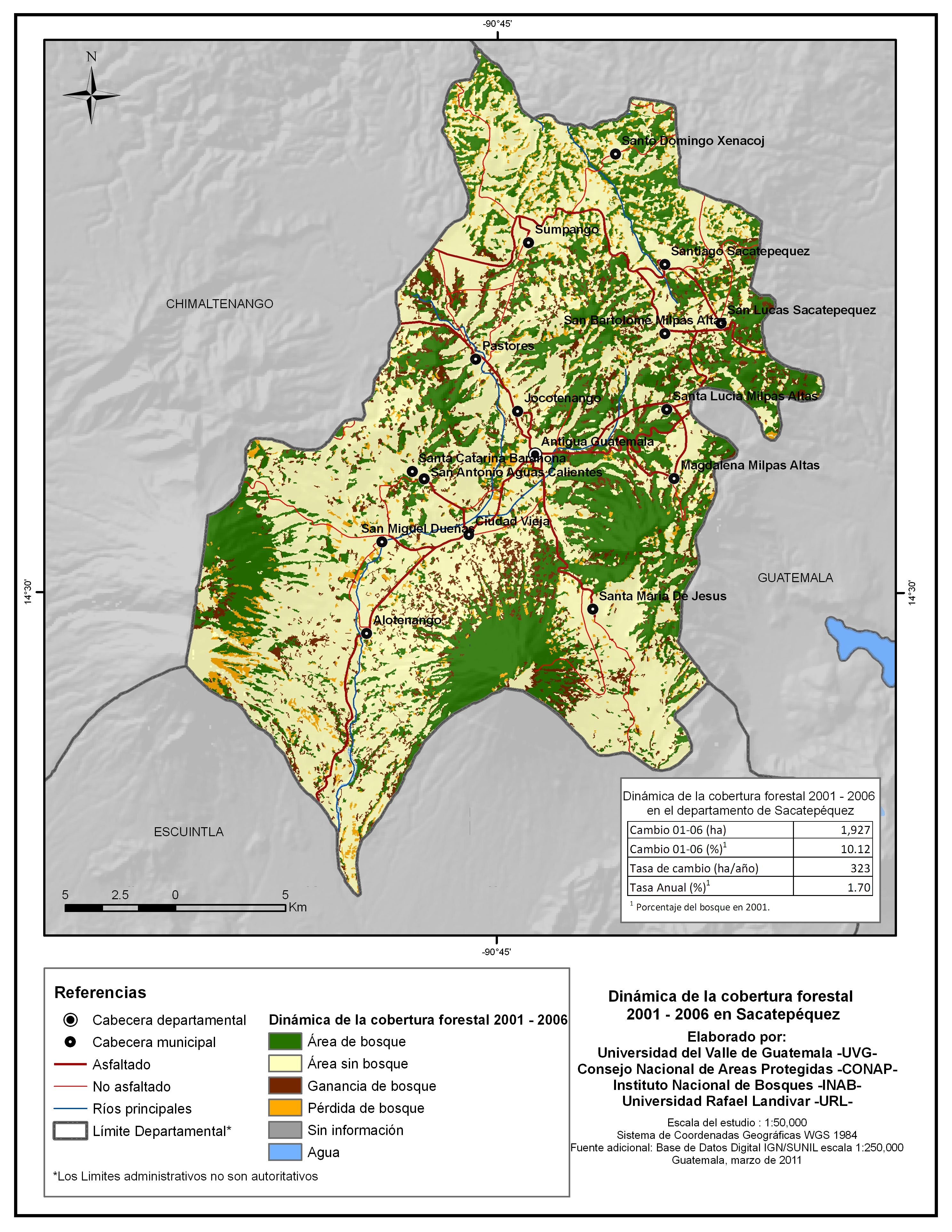 Cobertura Forestal En El Departamento De Sacatepéquez 2001 2006 Tamaño Completo Ex 9402