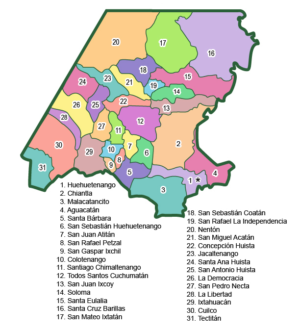 Mapa De Huehuetenango Guatemala Municipios De Huehuetenango - Tamaño Completo | Gifex