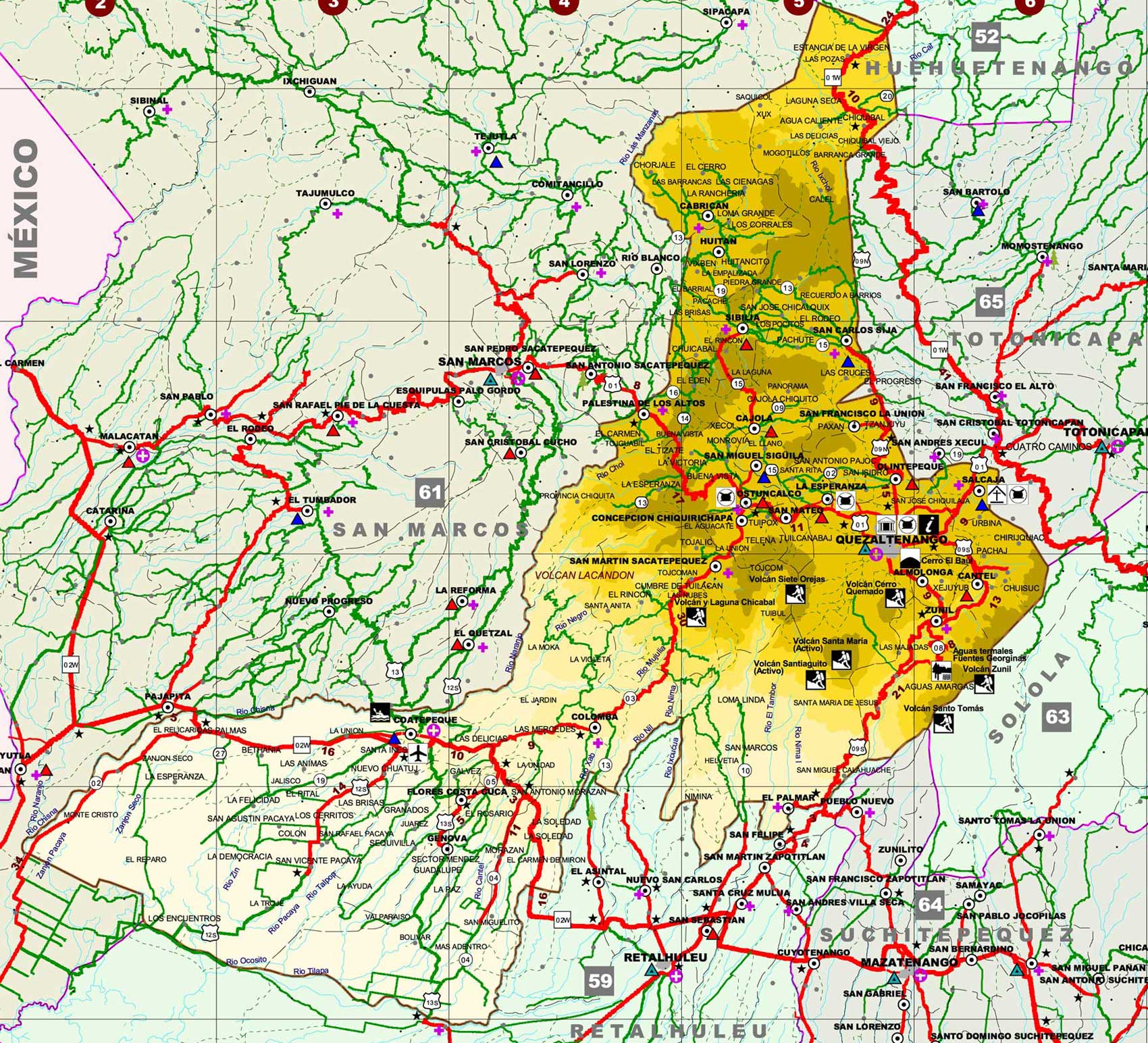 Map of Quetzaltenango - Full size | Gifex