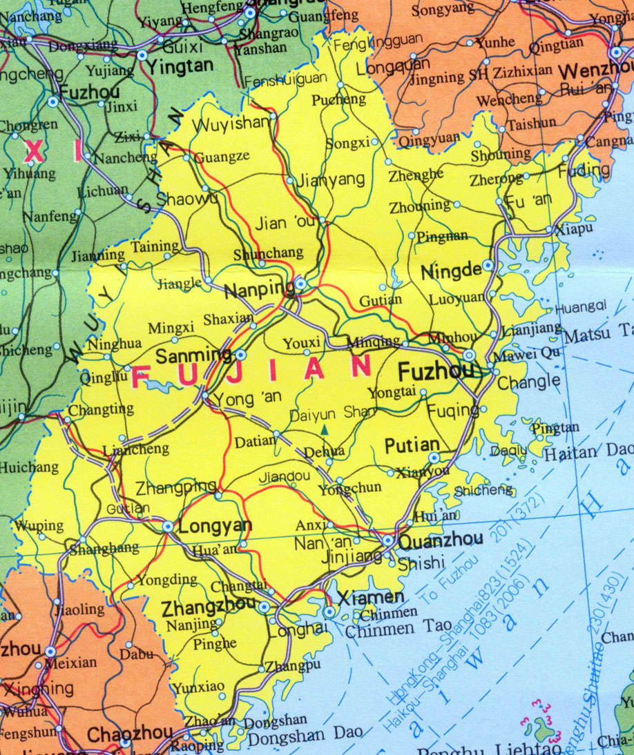Map Of Fujian