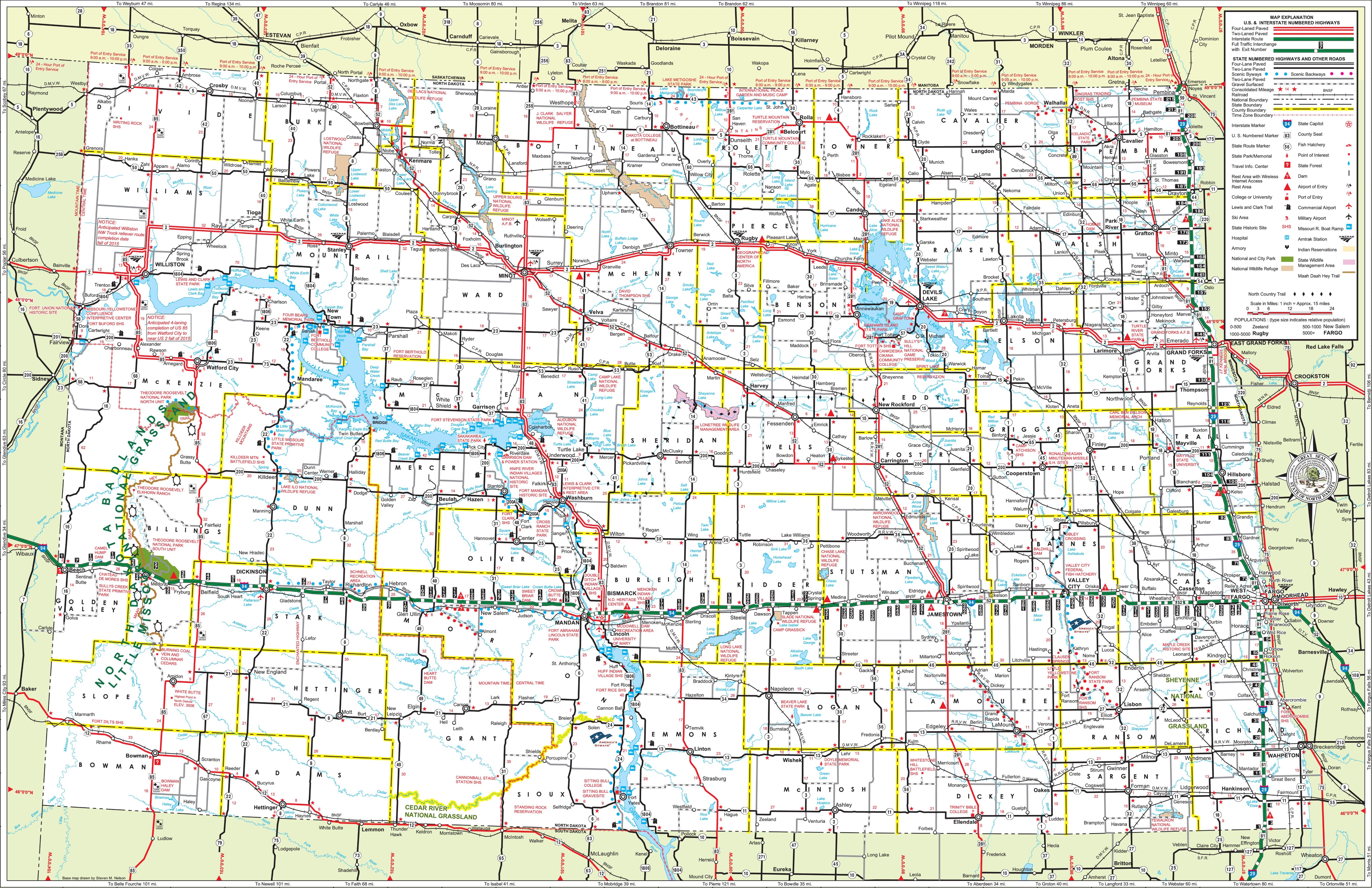 Mapa De North Dakota Map Of North Dakota - Full Size | Gifex