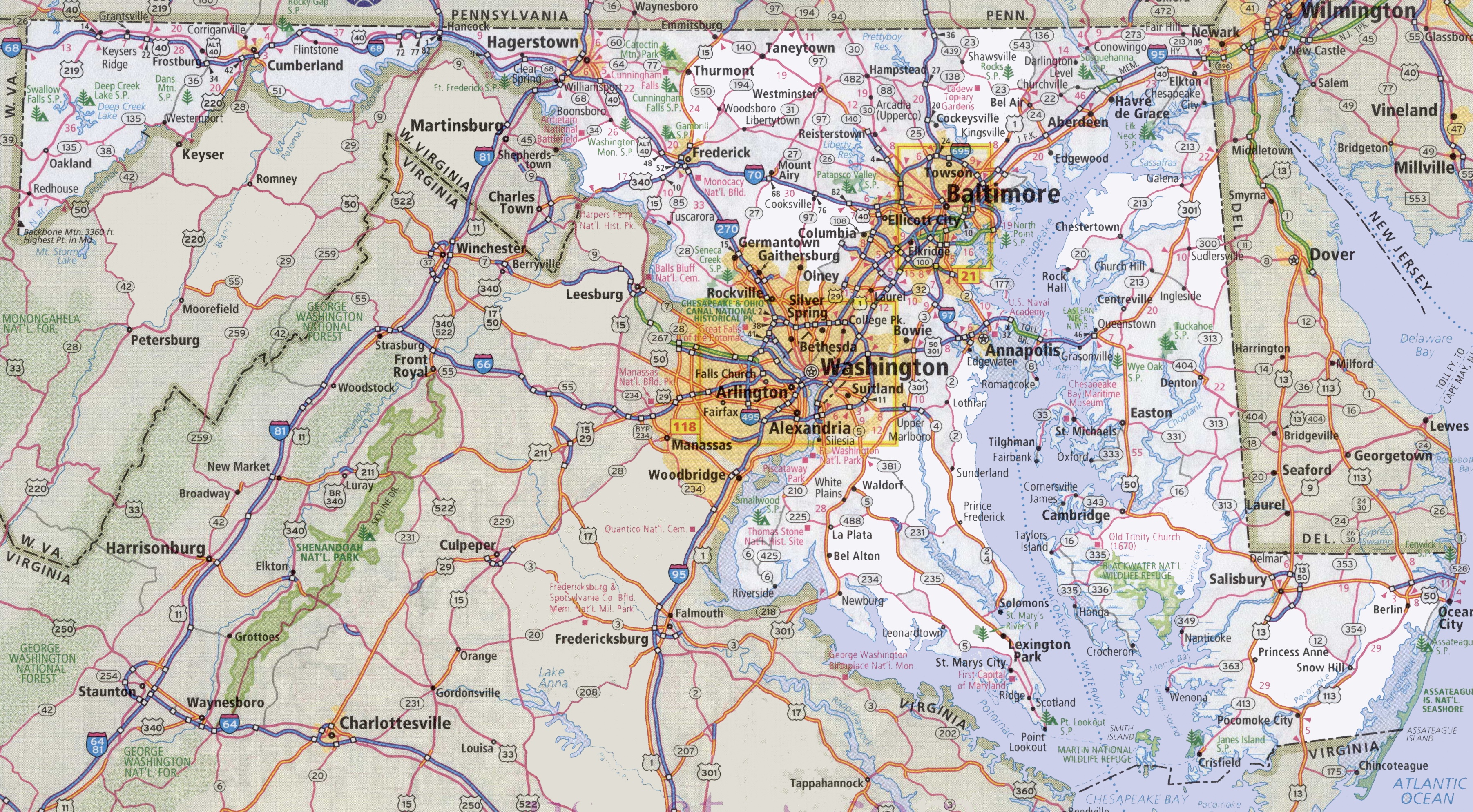 Mapa de Maryland - Tamaño completo | Gifex