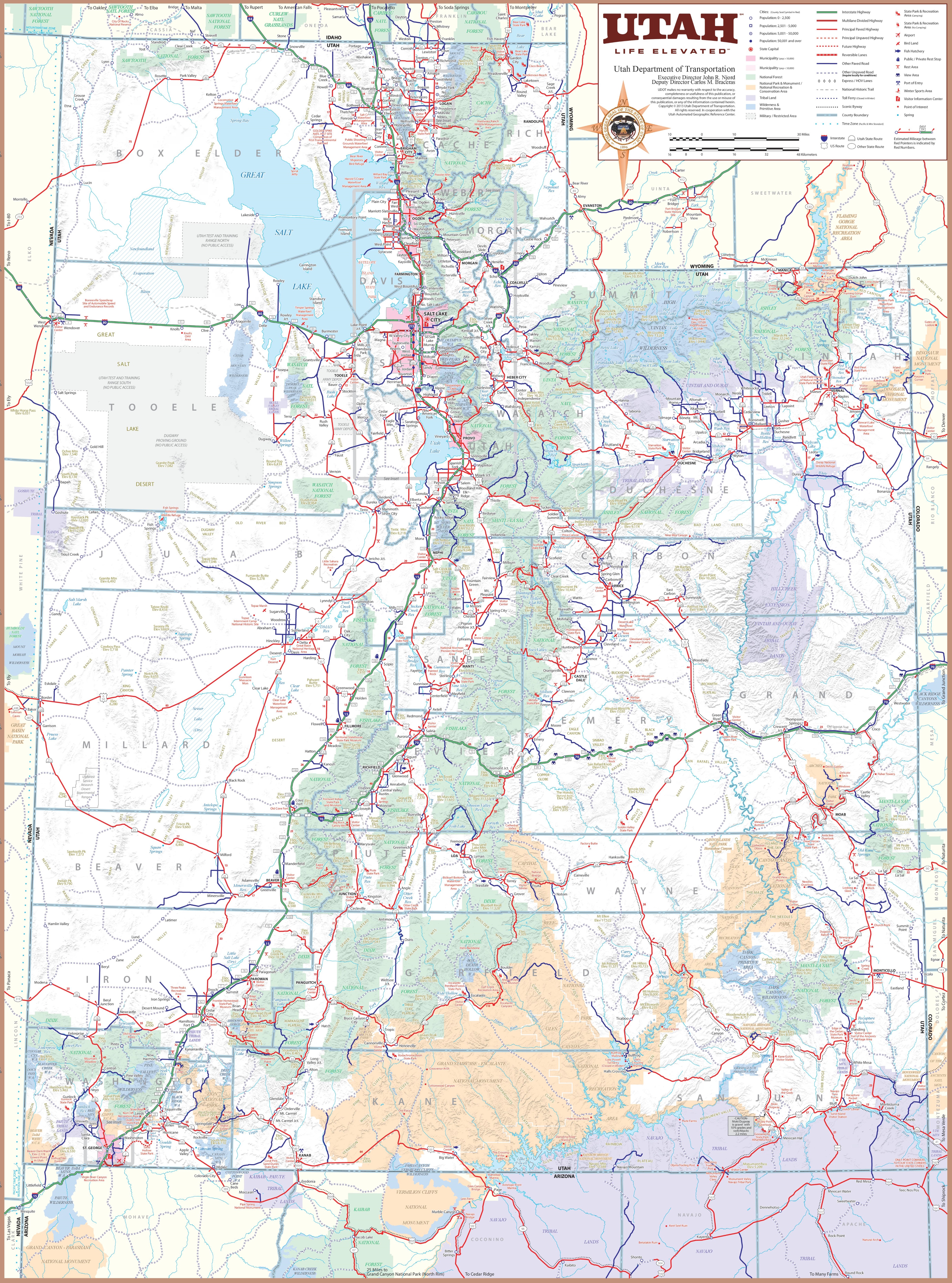 Mapa de Utah - Tamaño completo | Gifex