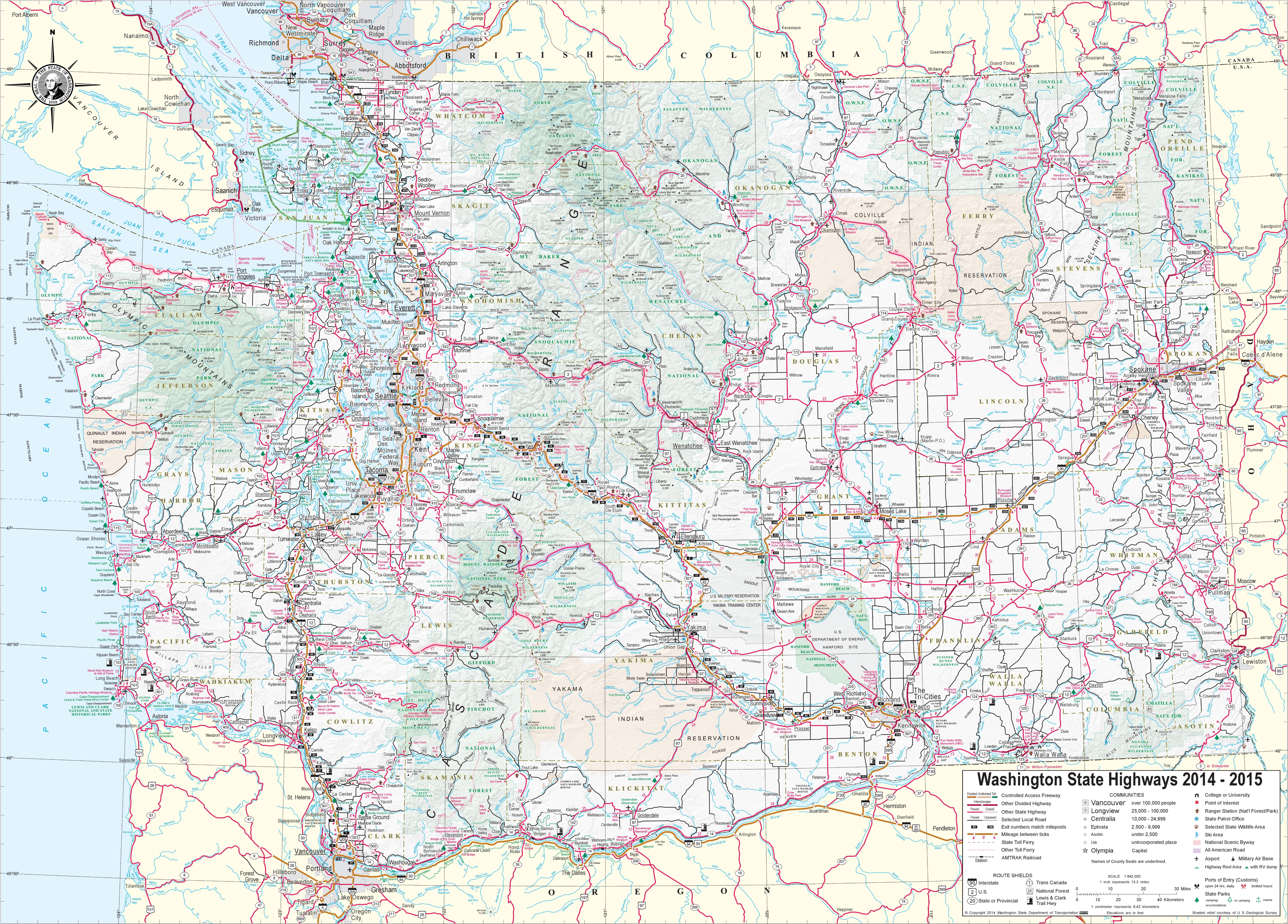 Map Of The State Of Washington Map Of Washington - Full Size | Gifex