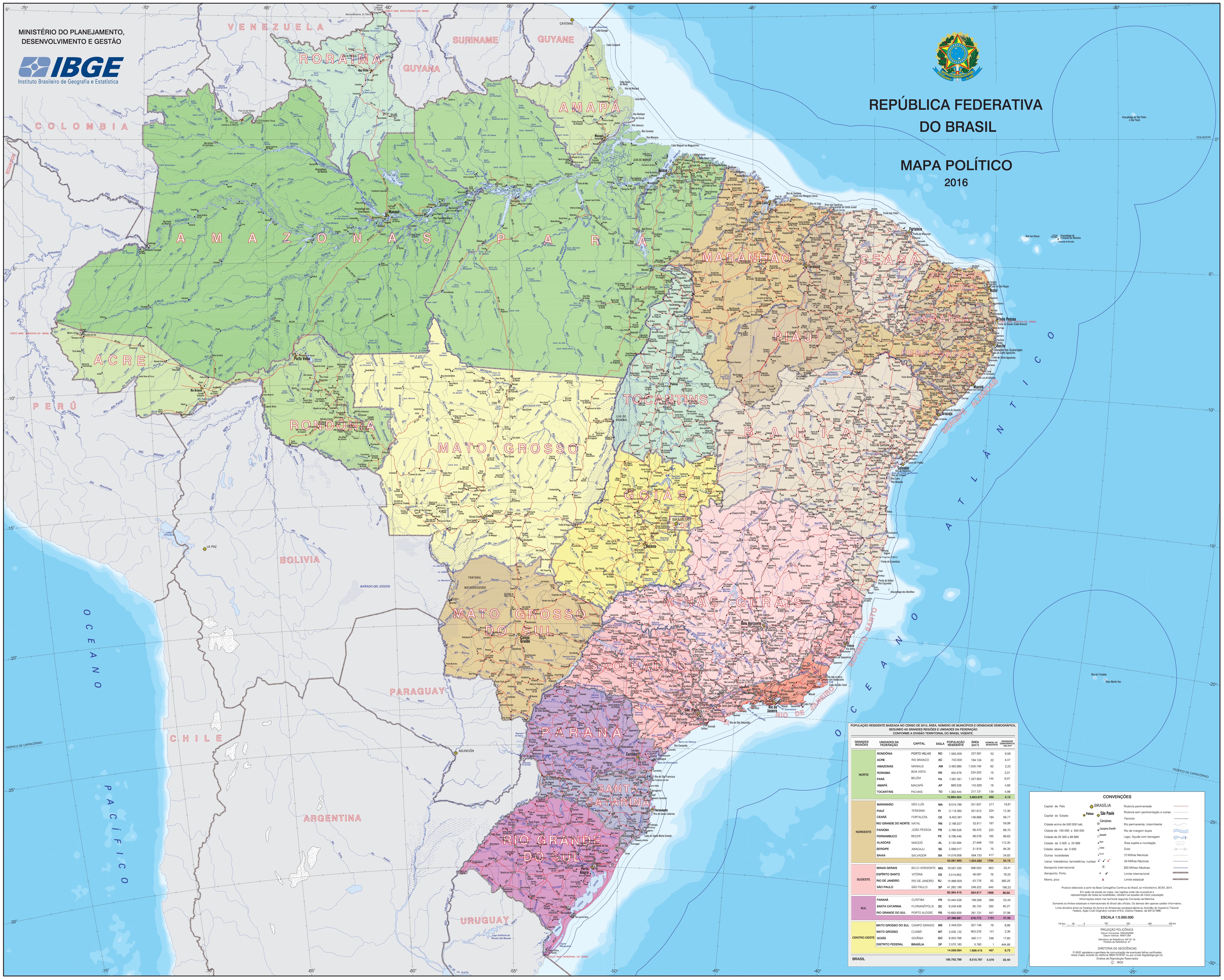 Map of Brazil and its states - Full size | Gifex