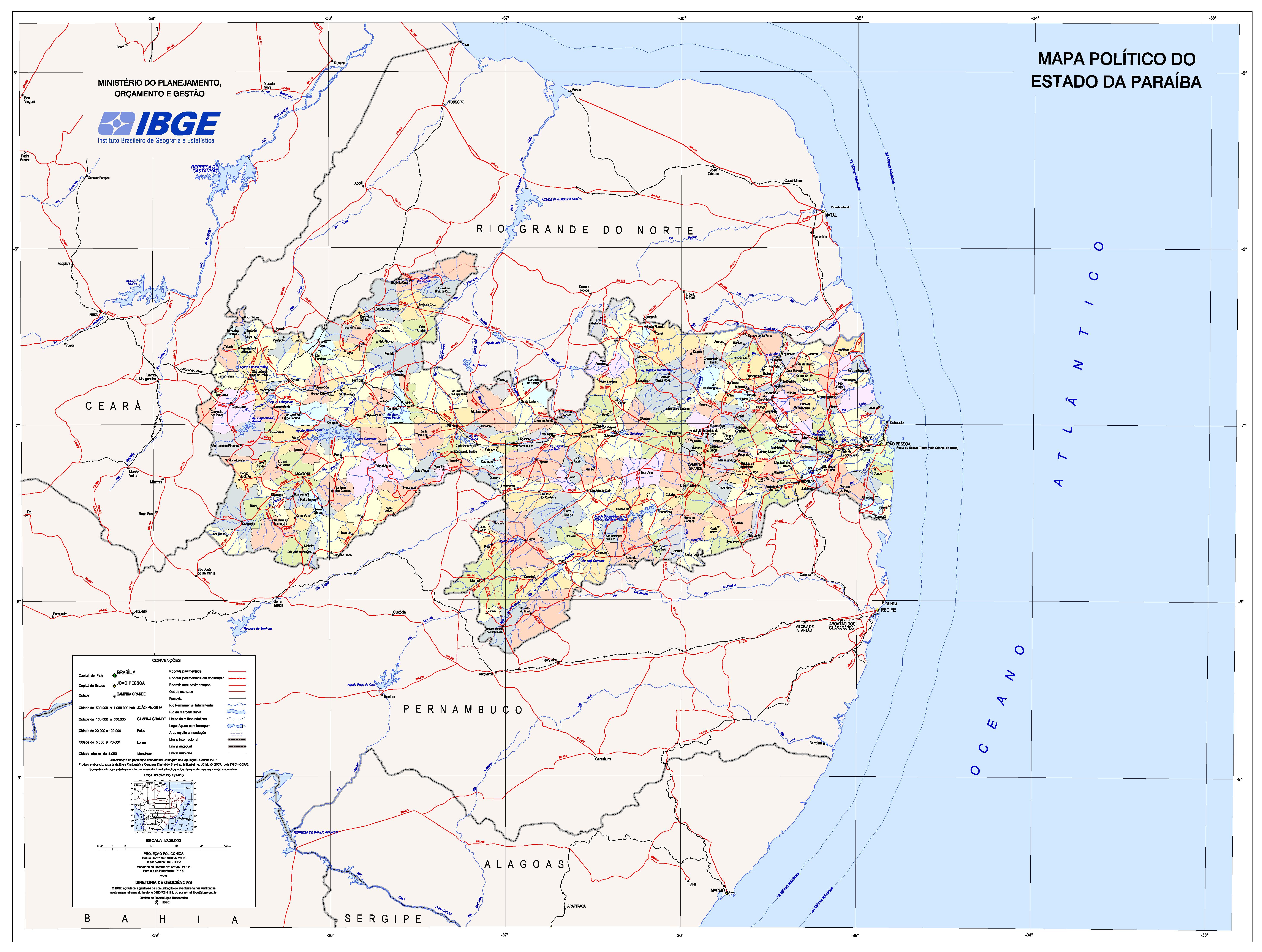 Political Map Of The State Of Para Ba Brazil Full Size Gifex   Political Map Of The State Of Paraiba Brazil 