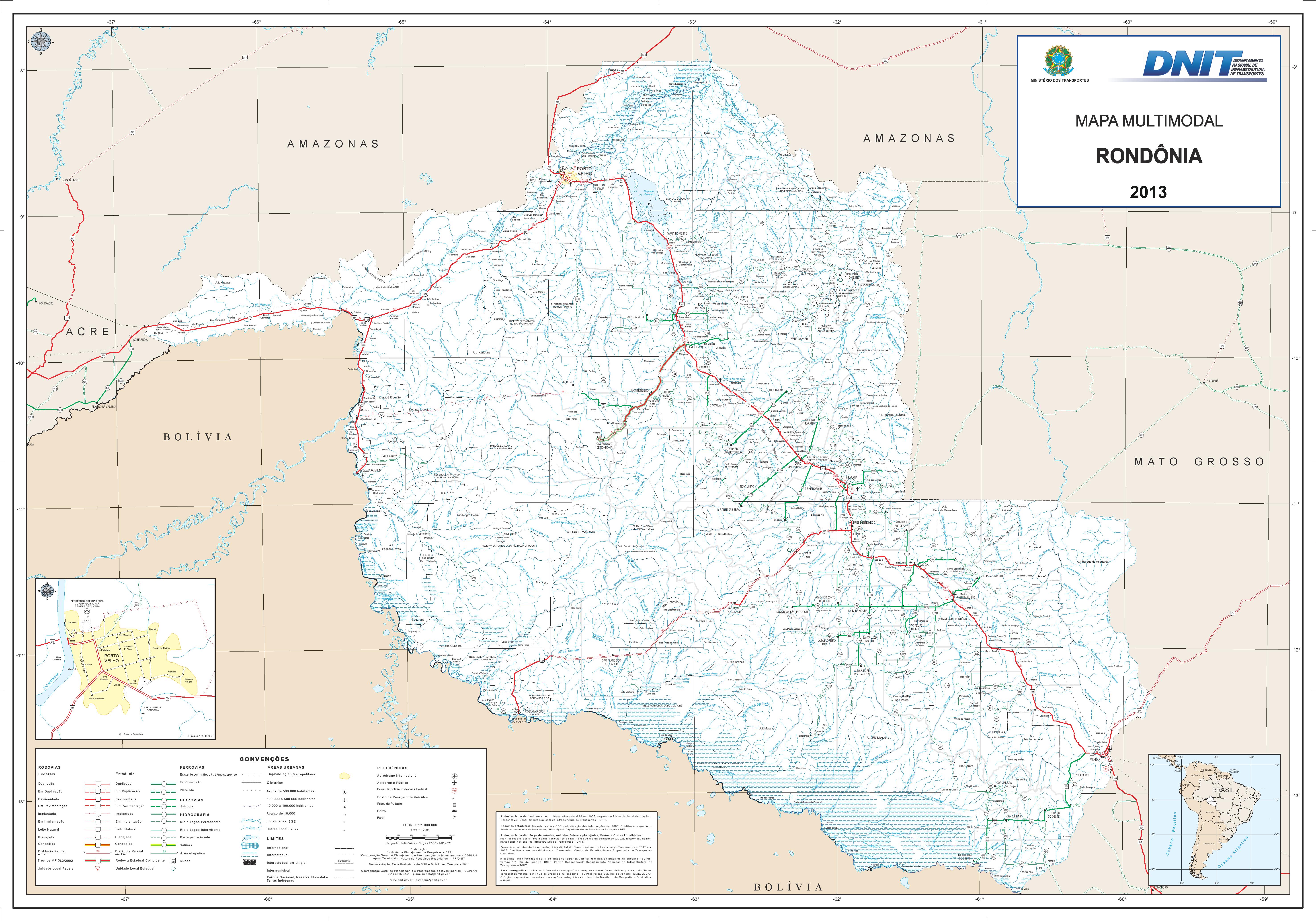 Map of the State of Rondônia