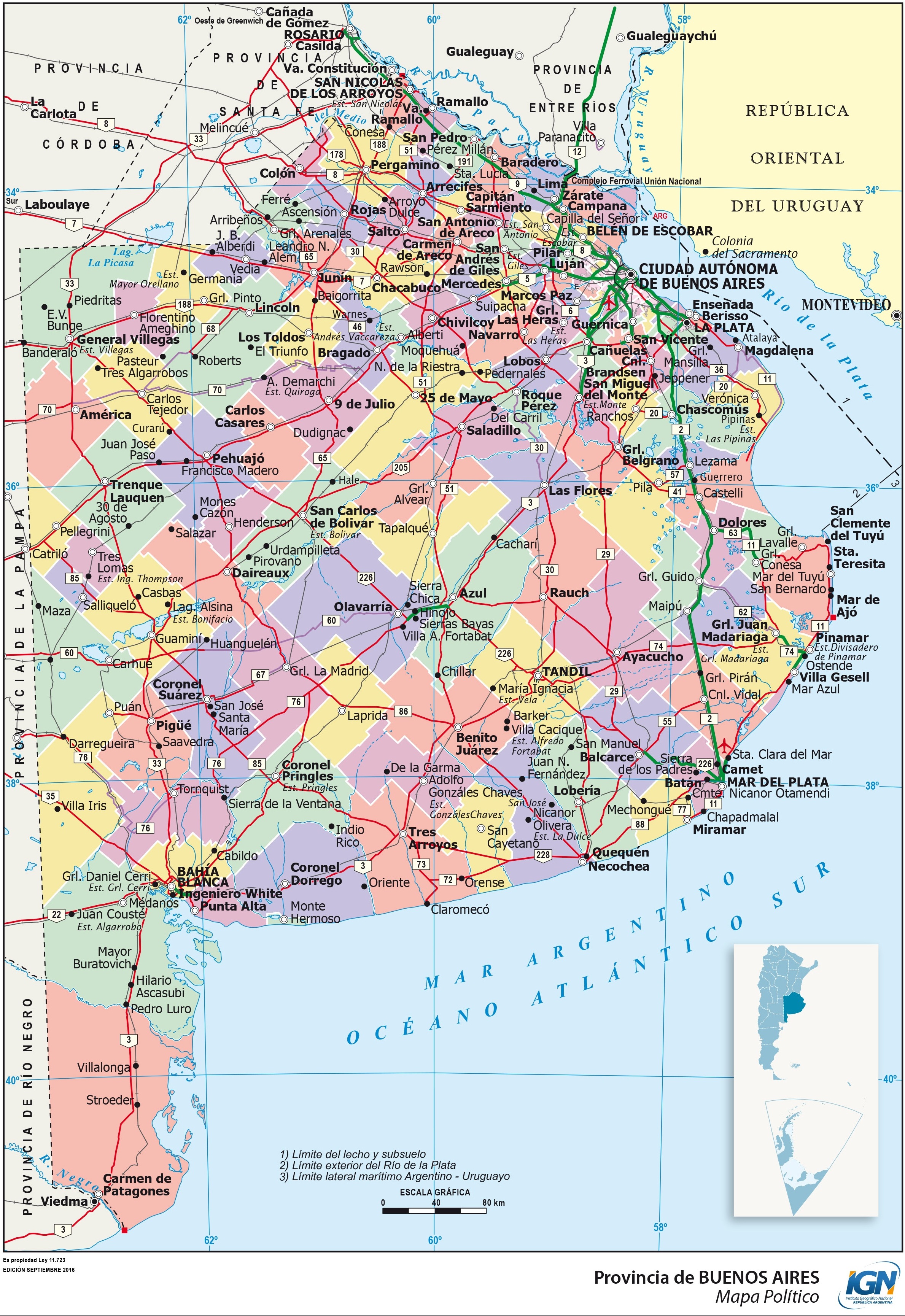 Map Of The Province Of Buenos Aires And Its Partidos Full Size Gifex 