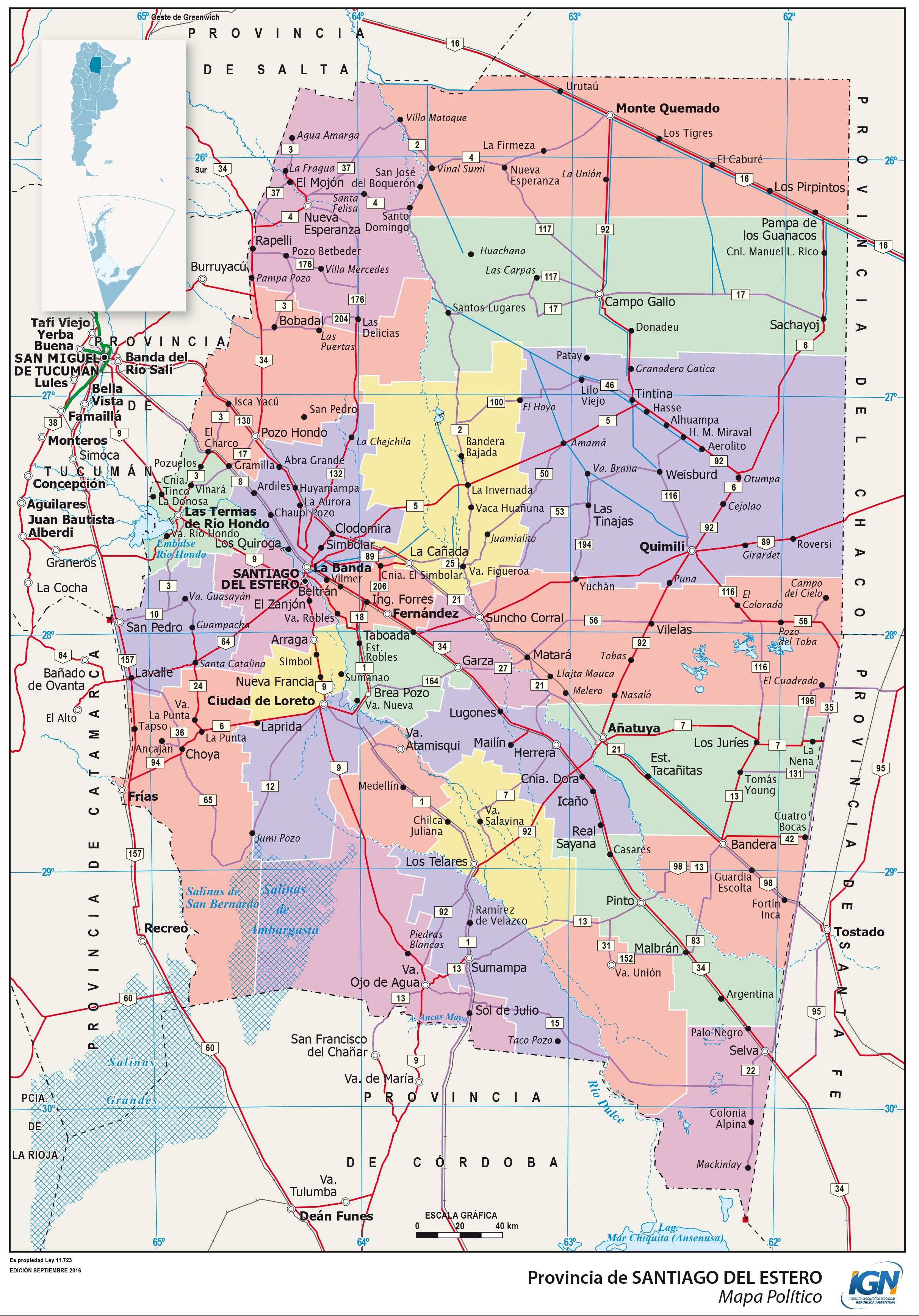 Santiago del Estero map | Gifex