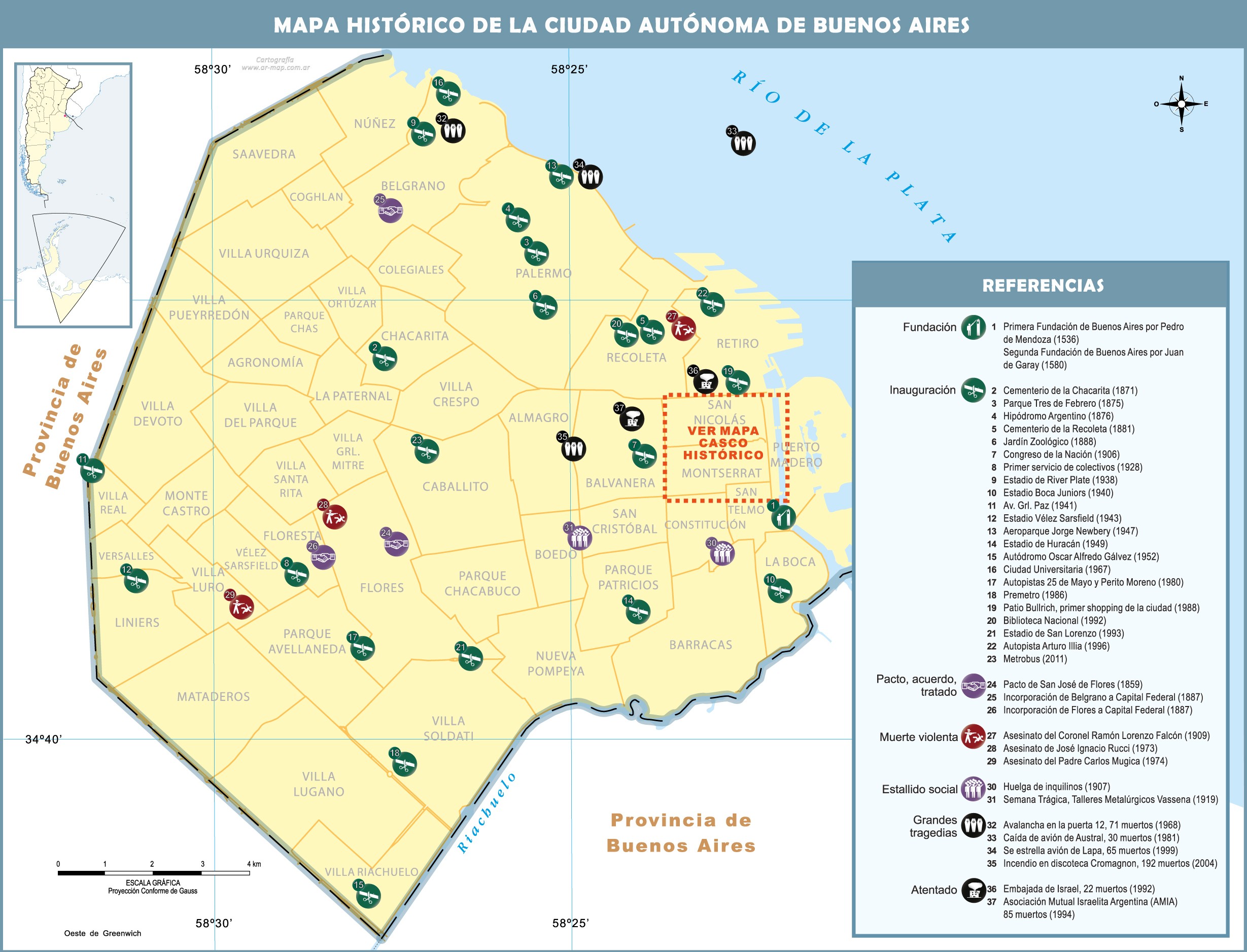 Historical map of the City of Buenos Aires | Gifex