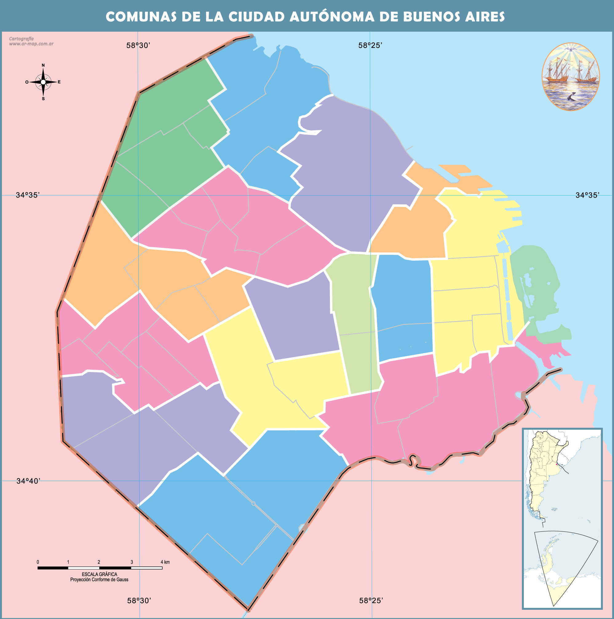 √ Mapa De Buenos Aires Argentina Por Barrios Mapa De La Ciudad De Buenos Aires El Gran 5995