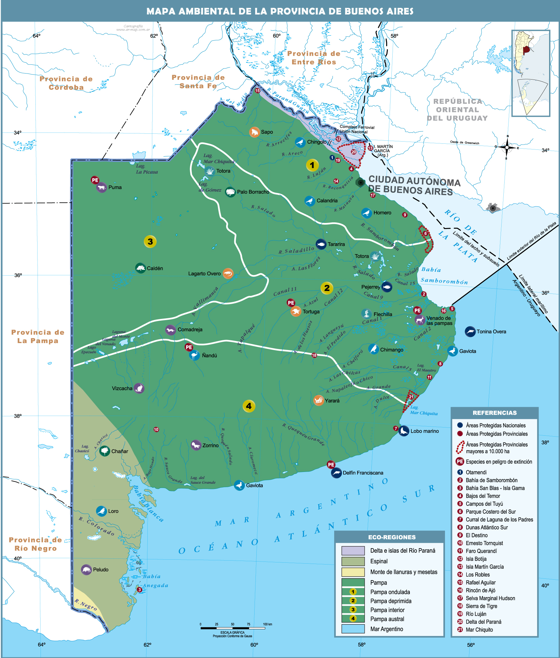 Environmental Map Of The Province Of Buenos Aires | Gifex