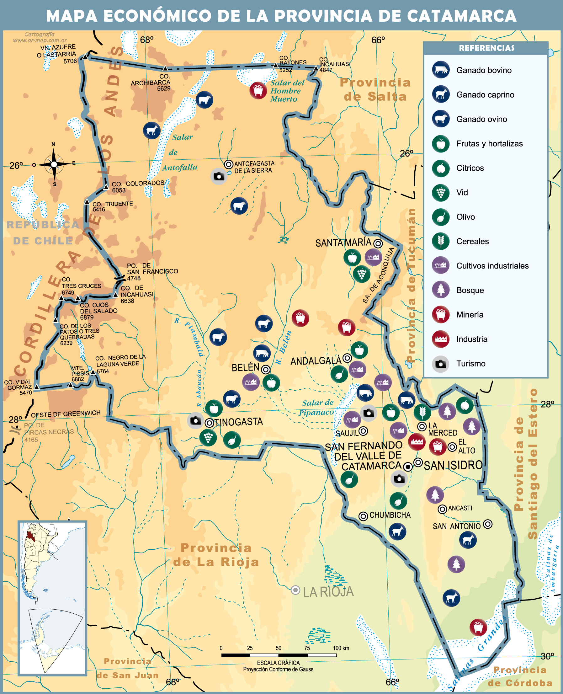 Economic map of the province of Catamarca | Gifex