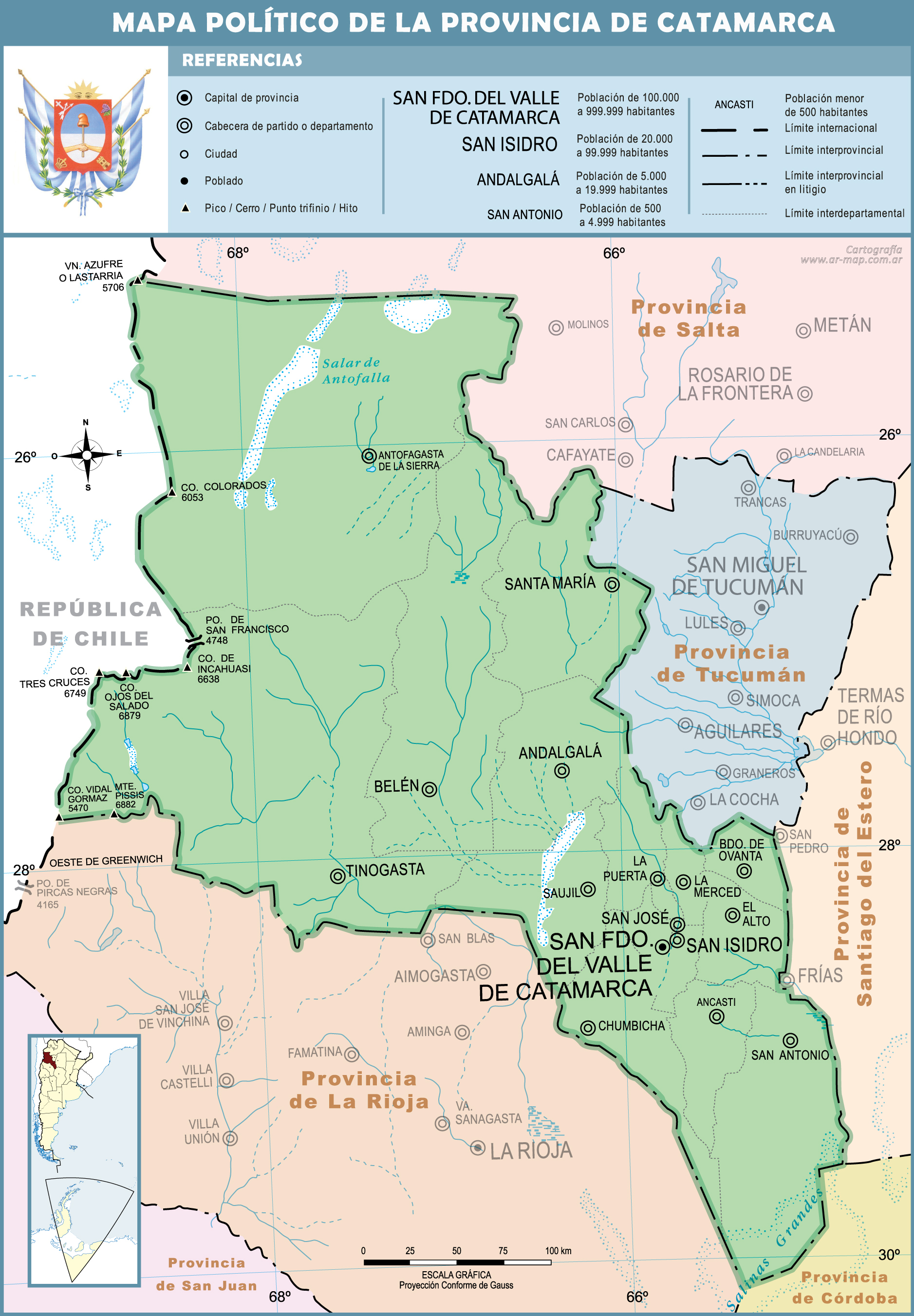 Political map of the Province of Catamarca | Gifex