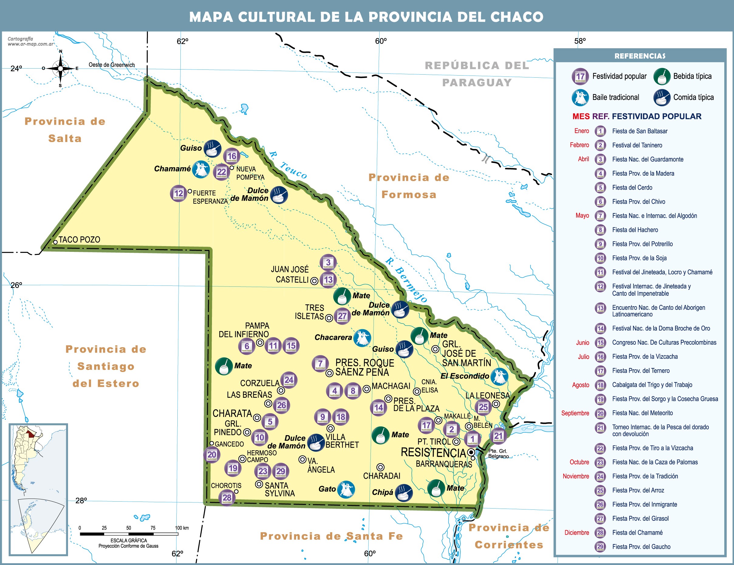 Mapa cultural de la Provincia del Chaco Gifex