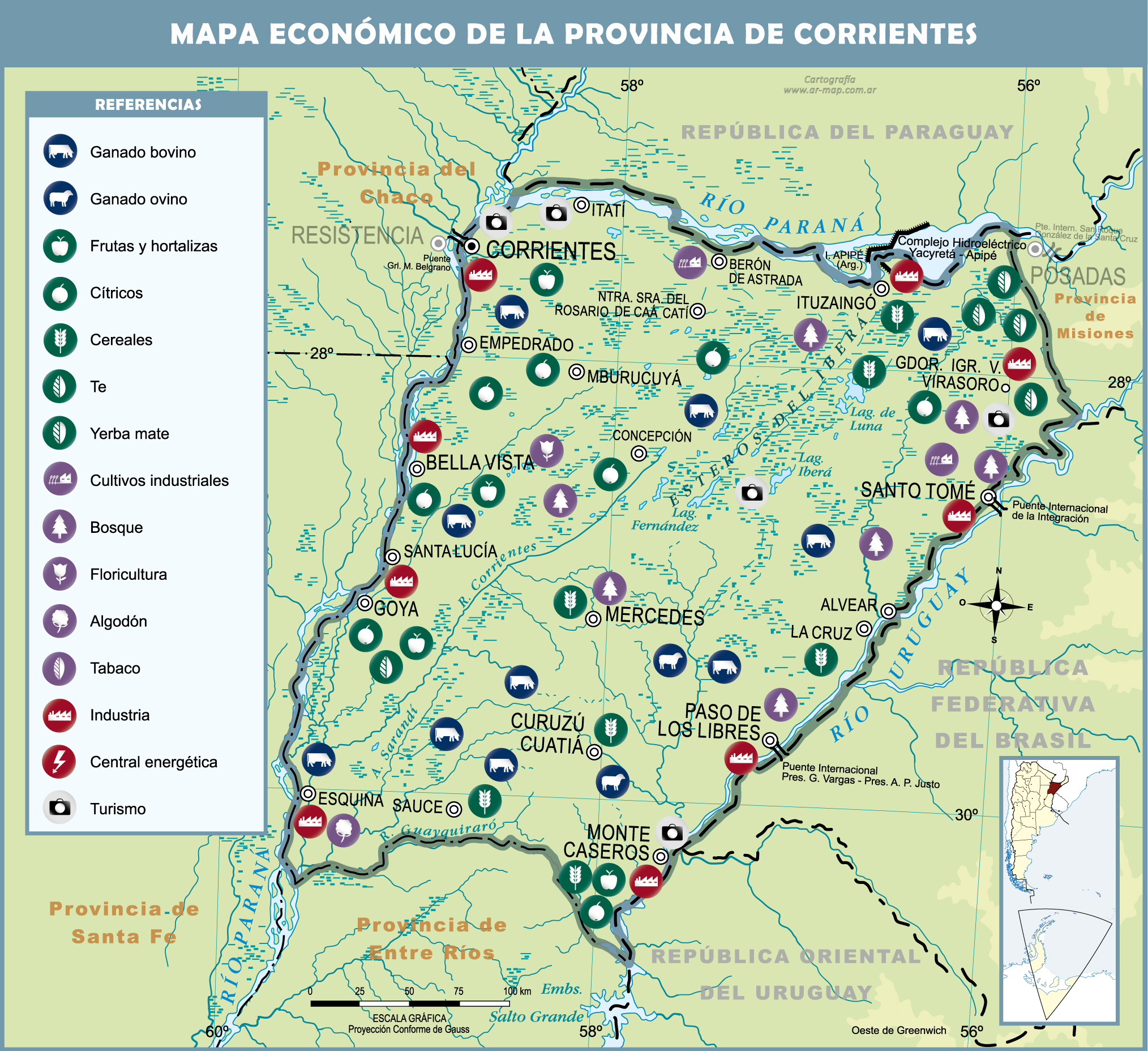 Economic map of the Province of Corrientes | Gifex