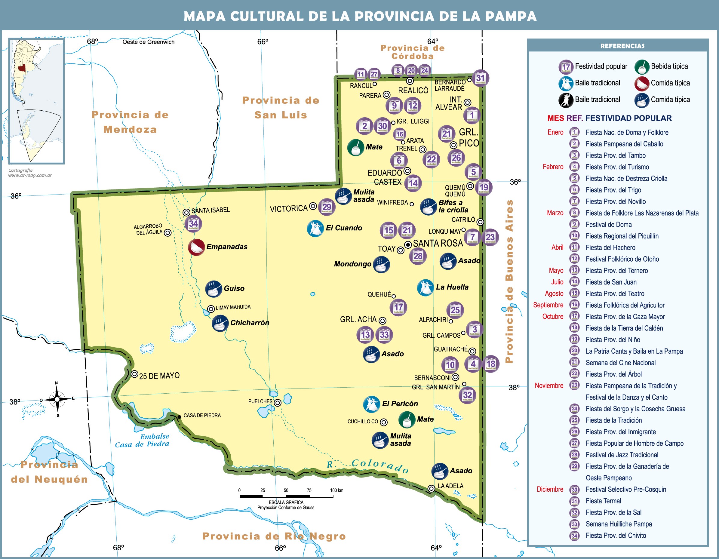 Cultural map of the Province of La Pampa | Gifex