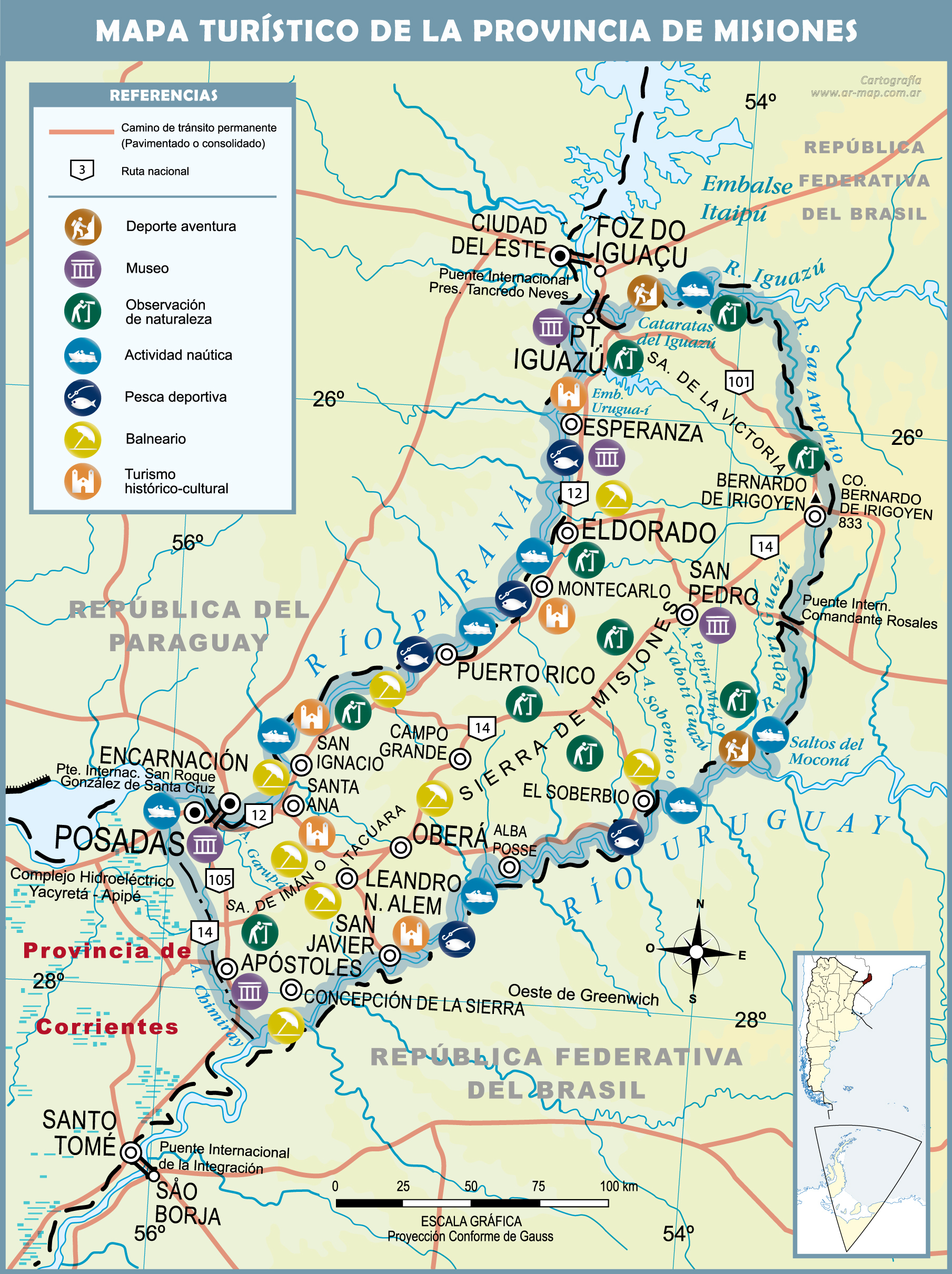 Mapa Turístico De La Provincia De Misiones Ex 4859