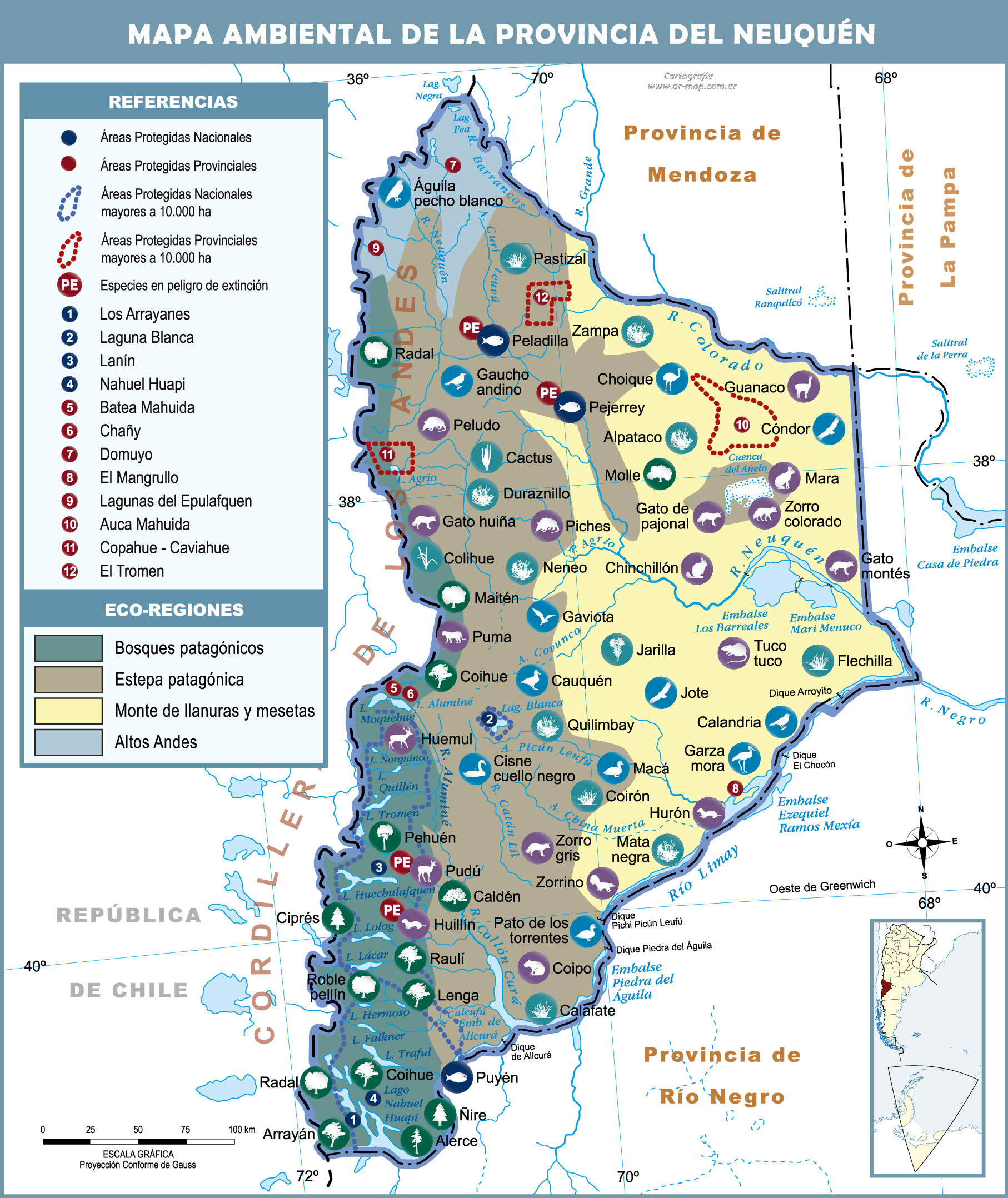 Neuquén - Environmental Map Of The Province Of Neuquén, Argentina | Gifex