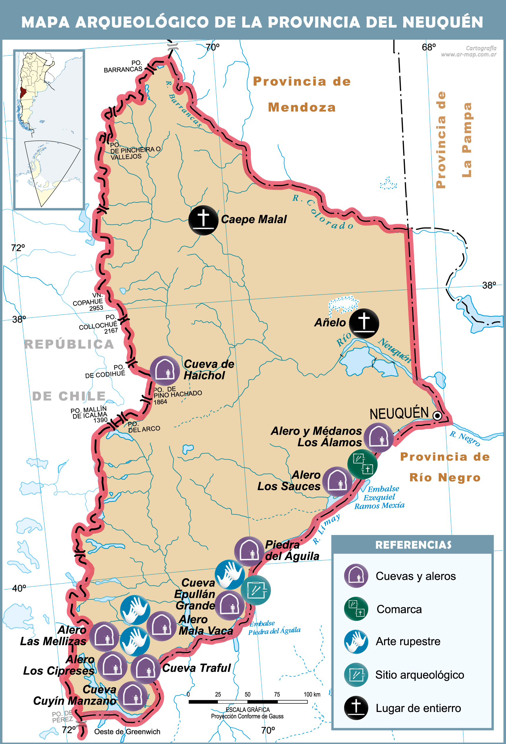 Archaeological map of the Province of Neuquén | Gifex