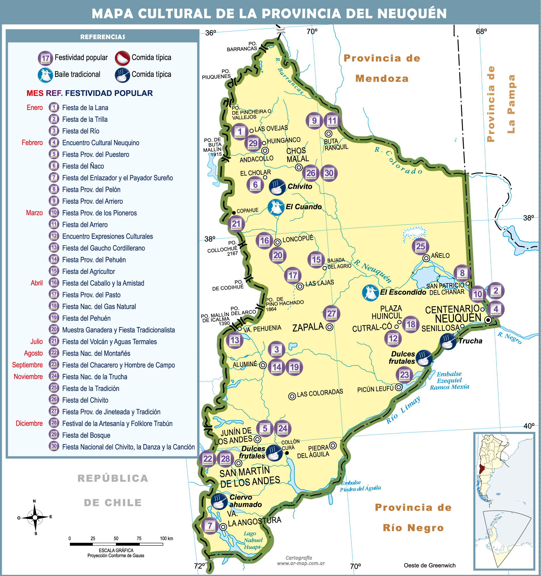 Cultural map of the Province of Neuquén - Full size | Gifex