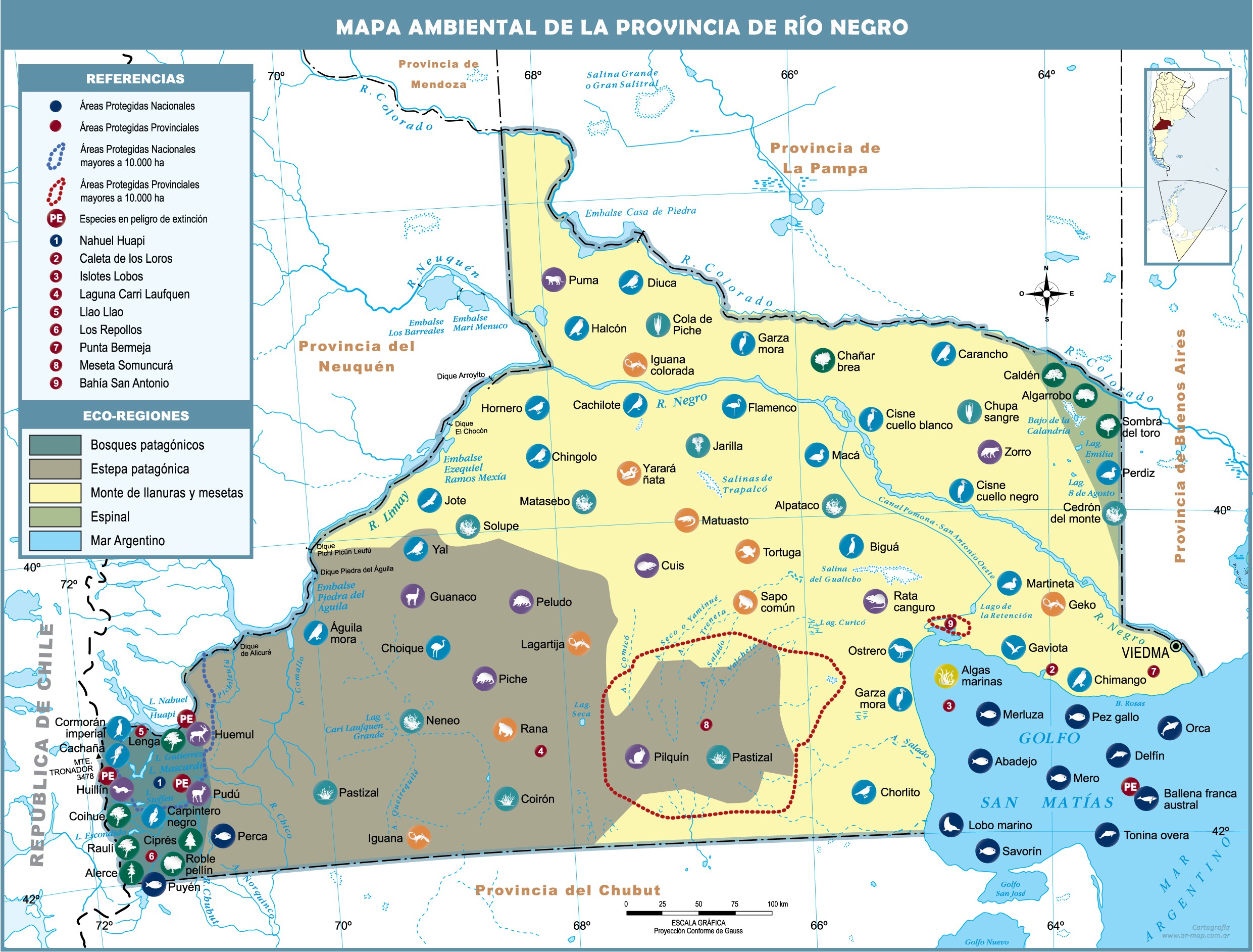 Mapa Ambiental De La Provincia De Rio Negro, Argentina | Gifex