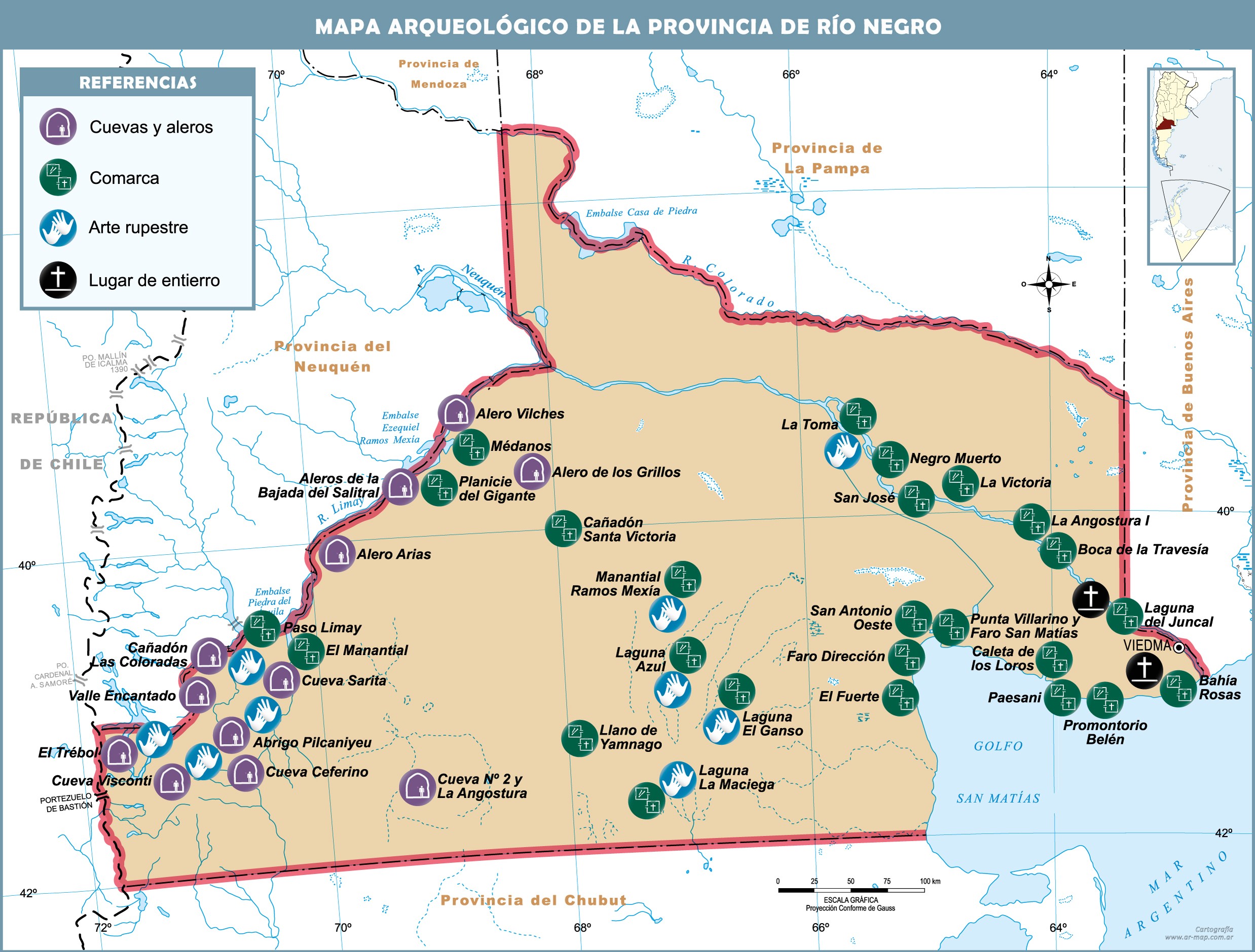 Archaeological map of the Province of Río Negro, Argentina | Gifex