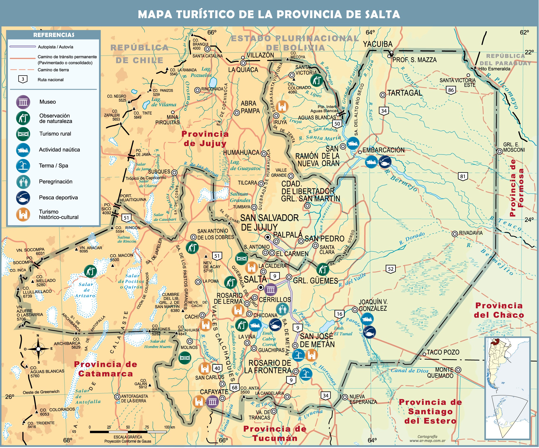 Mapa Turistico De La Provincia De Salta 