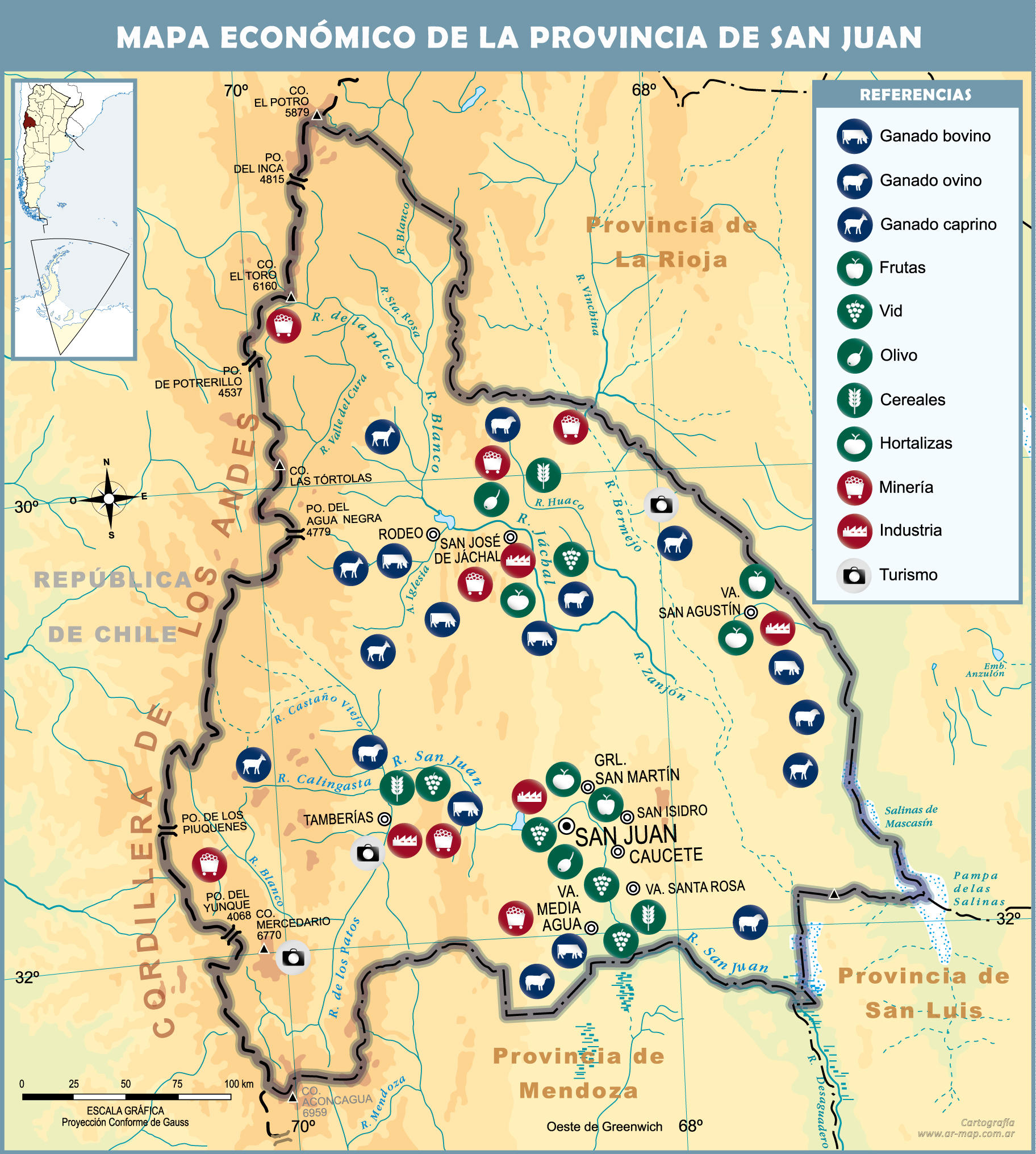 Economic map of the Province of San Juan, Argentina | Gifex