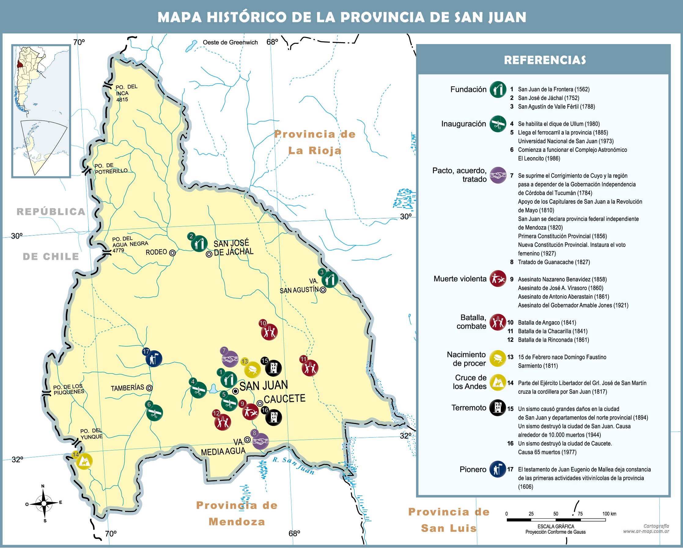 San Juan Province Map Argentina Mapa De Argentina Argentina Mapas ...