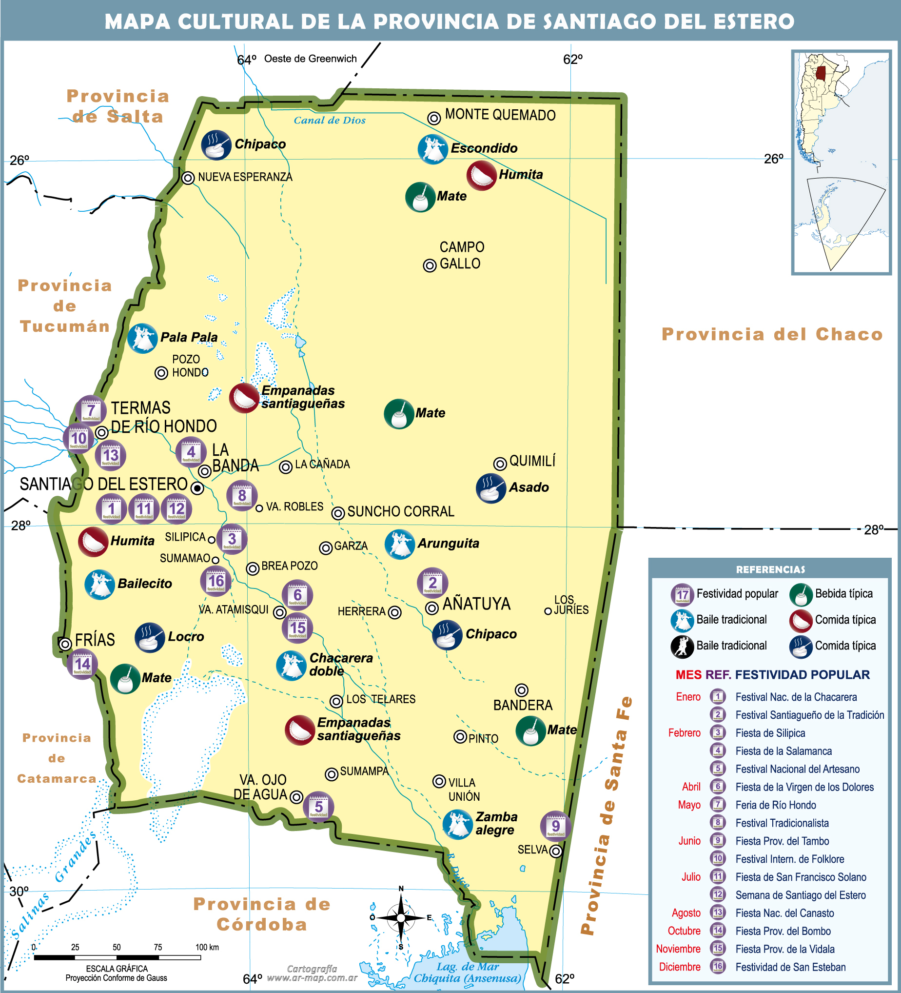 Cultural map of the Province of Santiago del Estero | Gifex