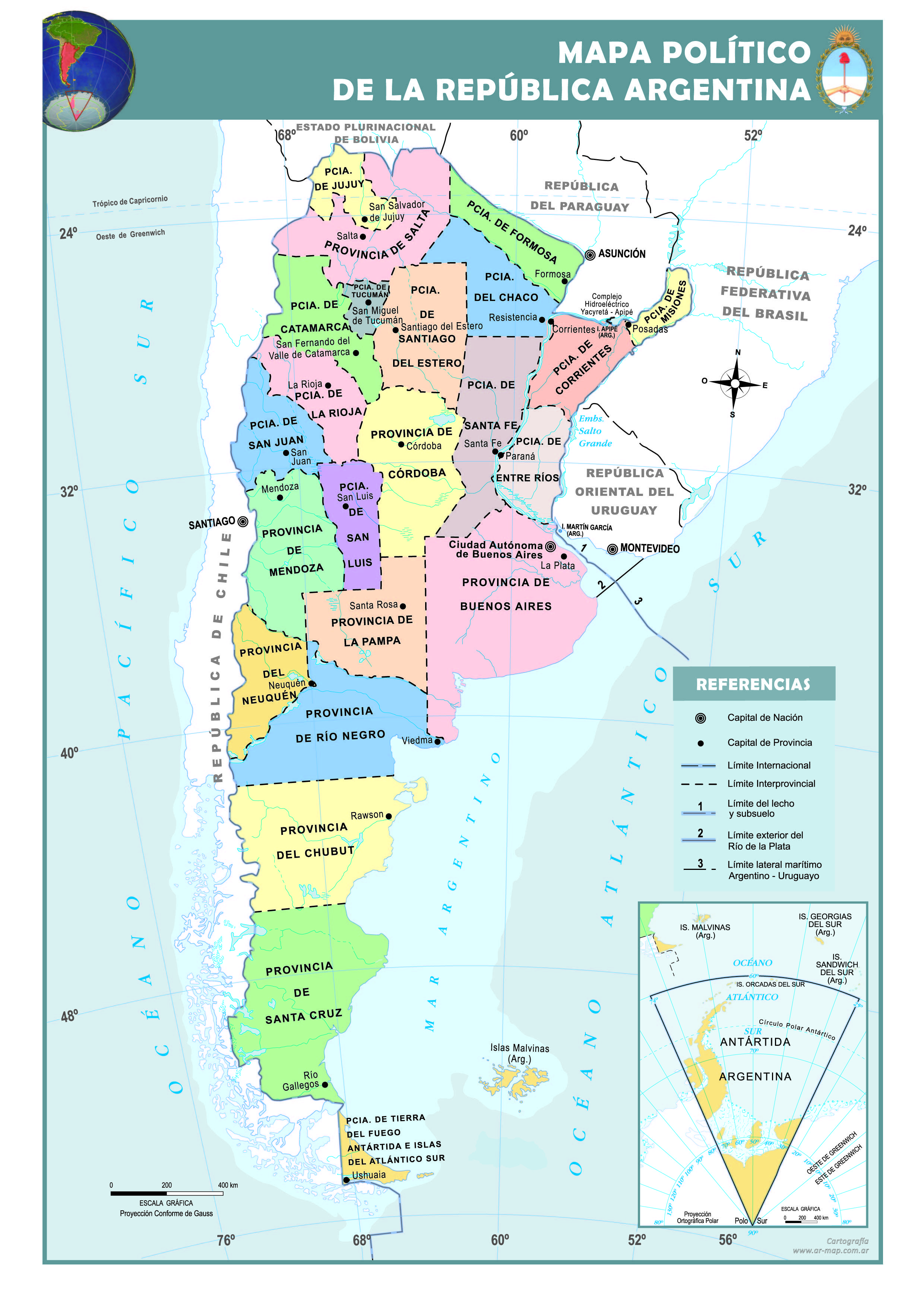 Mapa De Argentina Con Nombres Provincias Y Capitales Para Descargar E Images 8400
