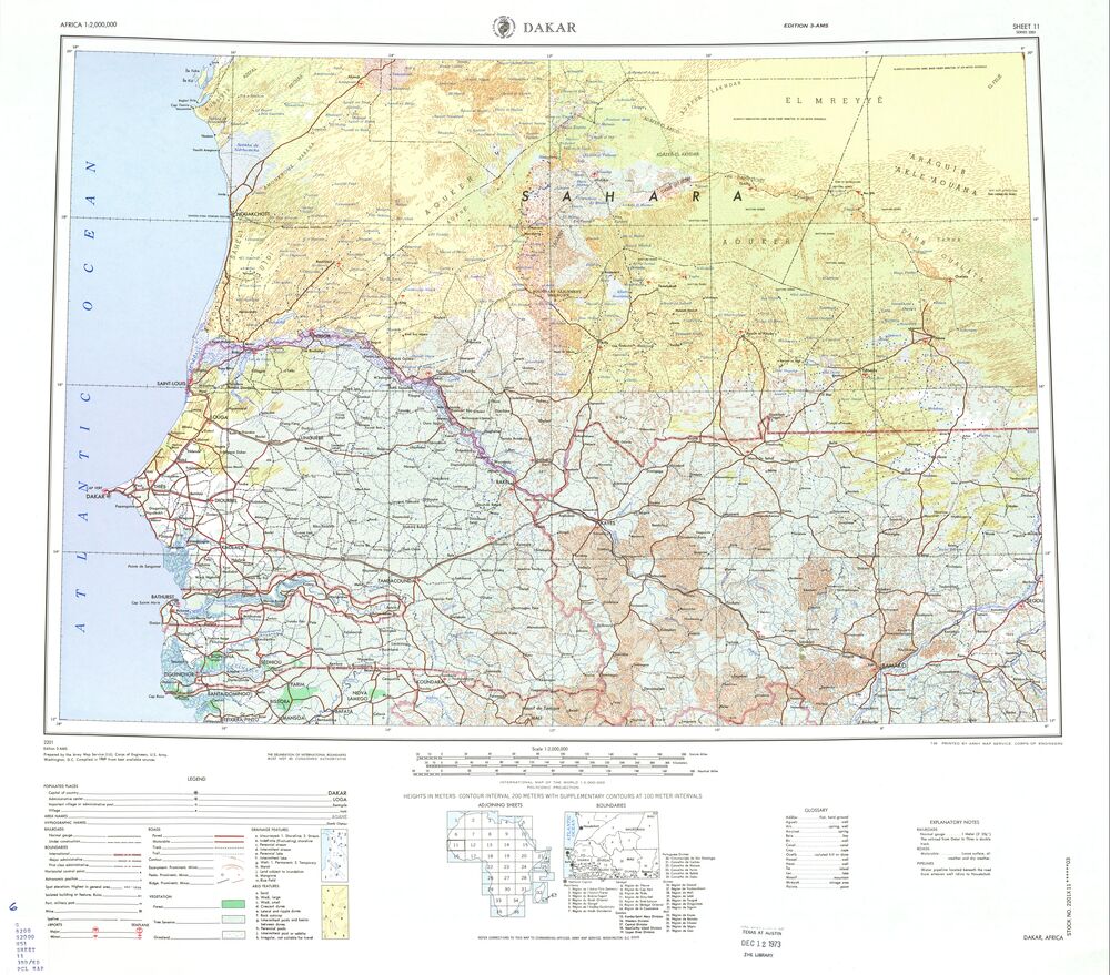 Hoja Dakar Del Mapa Topogr Fico De Frica Tama O Completo Gifex