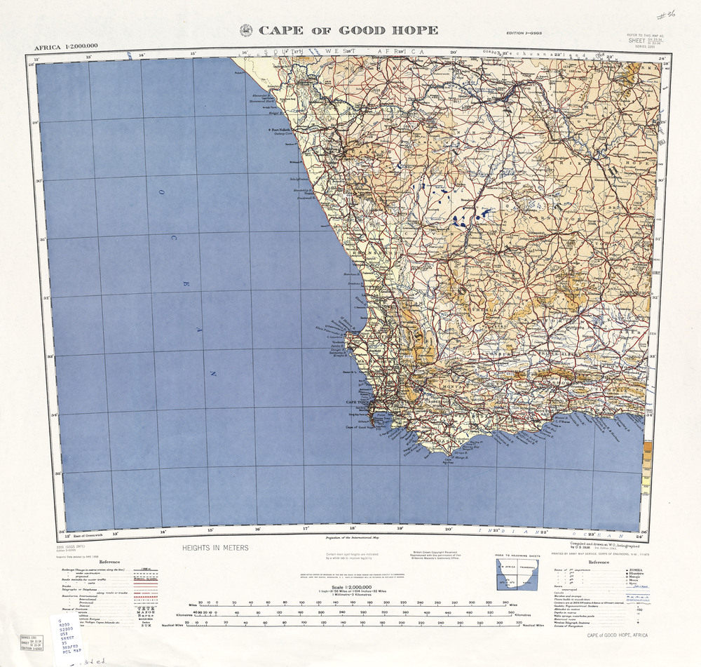 Hoja Cabo De Buena Esperanza Del Mapa Topogr Fico De Frica Tama O