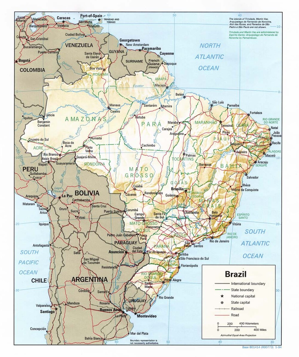 Mapa Físico De Brasil - Tamaño Completo | Gifex