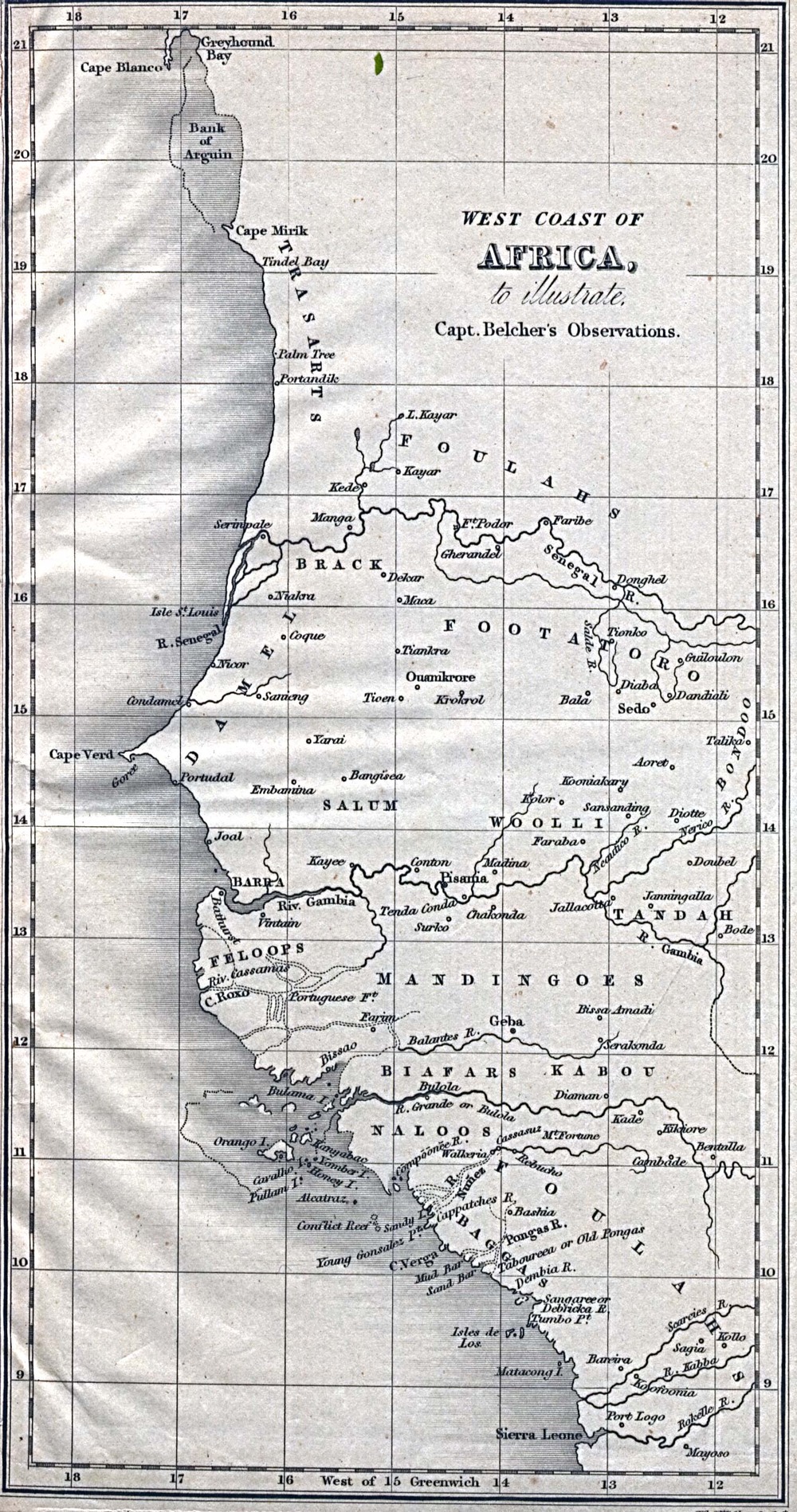 Costa Oeste De África 1832 Tamaño Completo Ex 1616