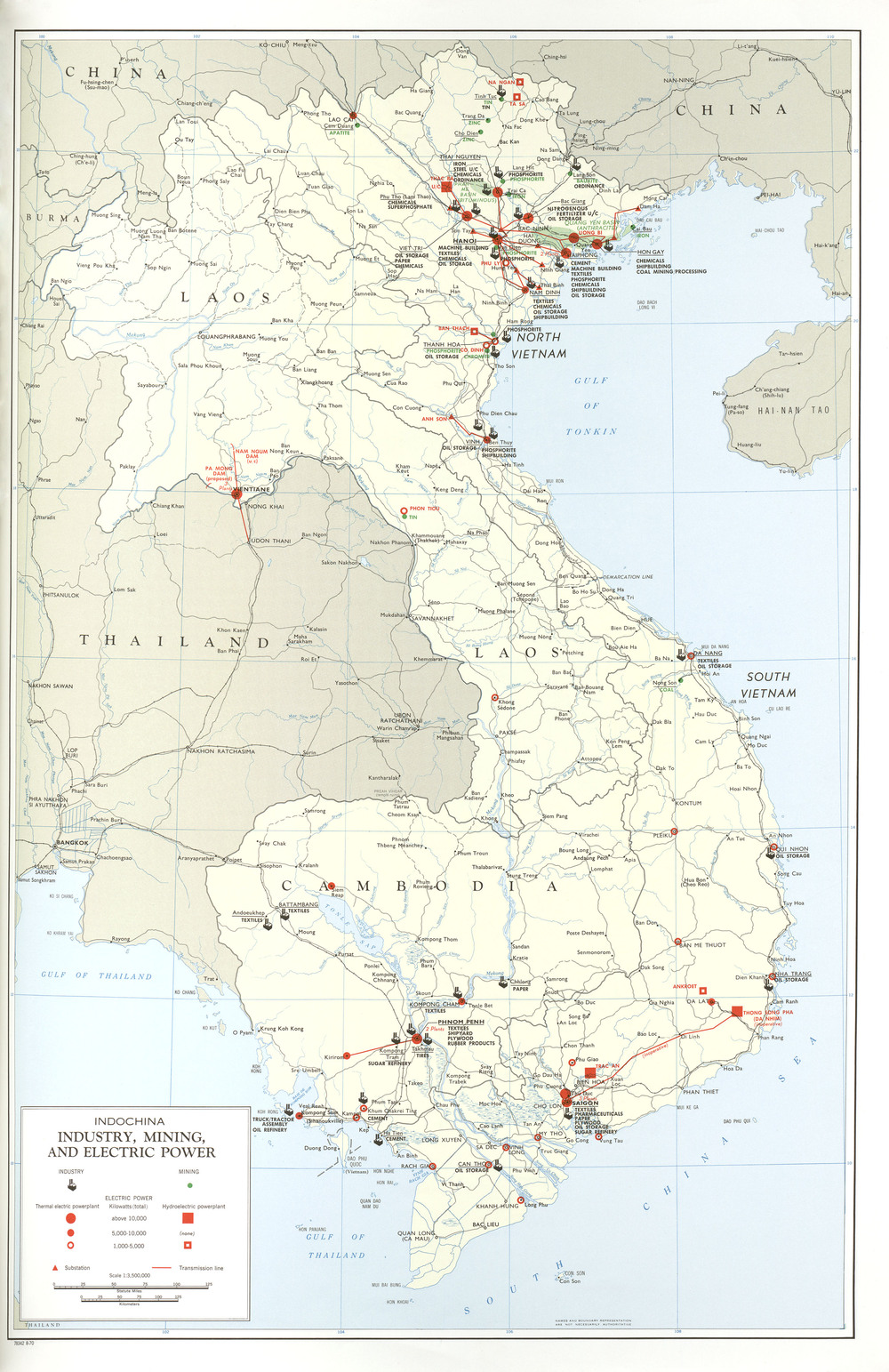 Indochina Industry Mining and Electric Power 1970 - Full size | Gifex