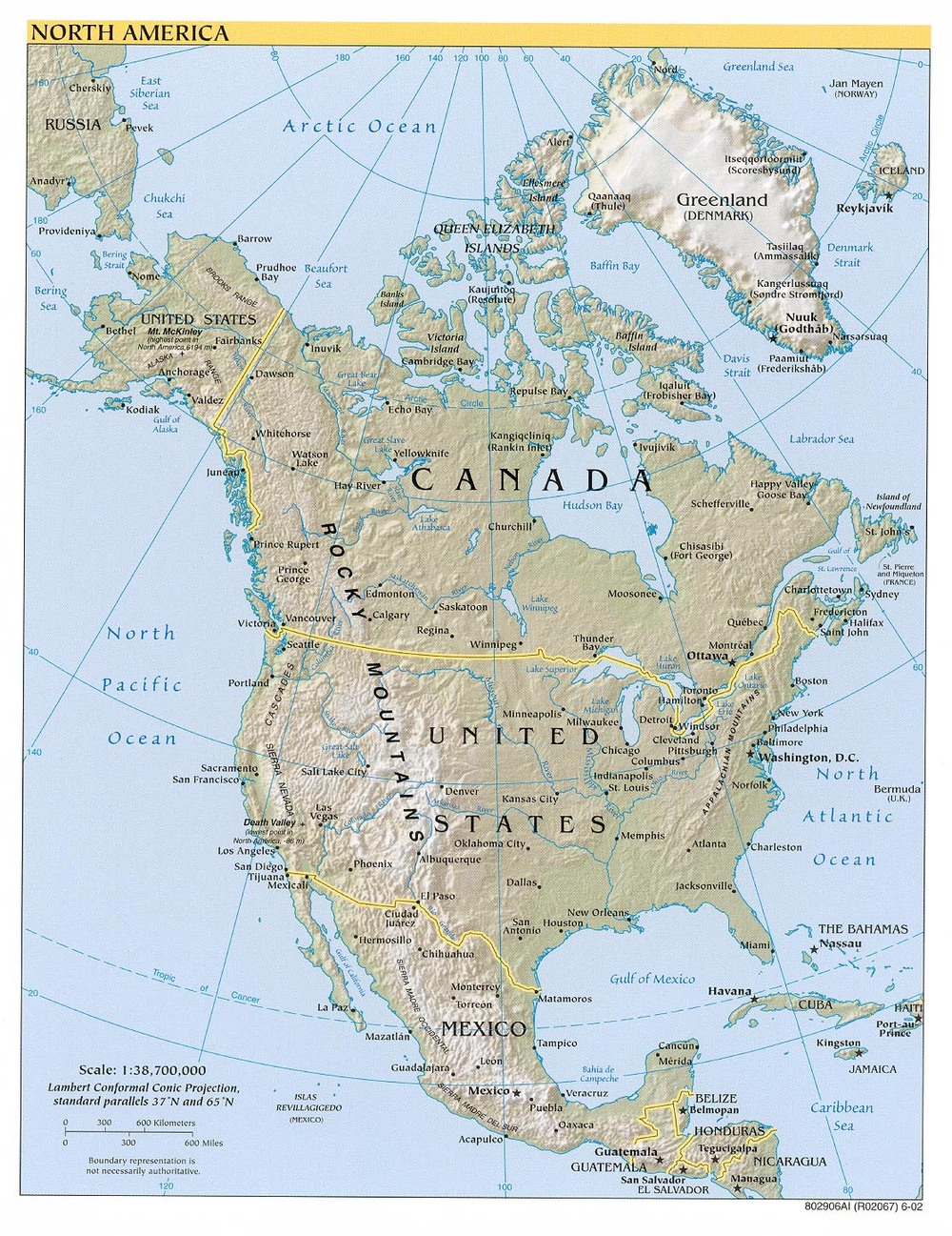 Mapa De Relieve De América Del Norte Tamaño Completo Ex 4035