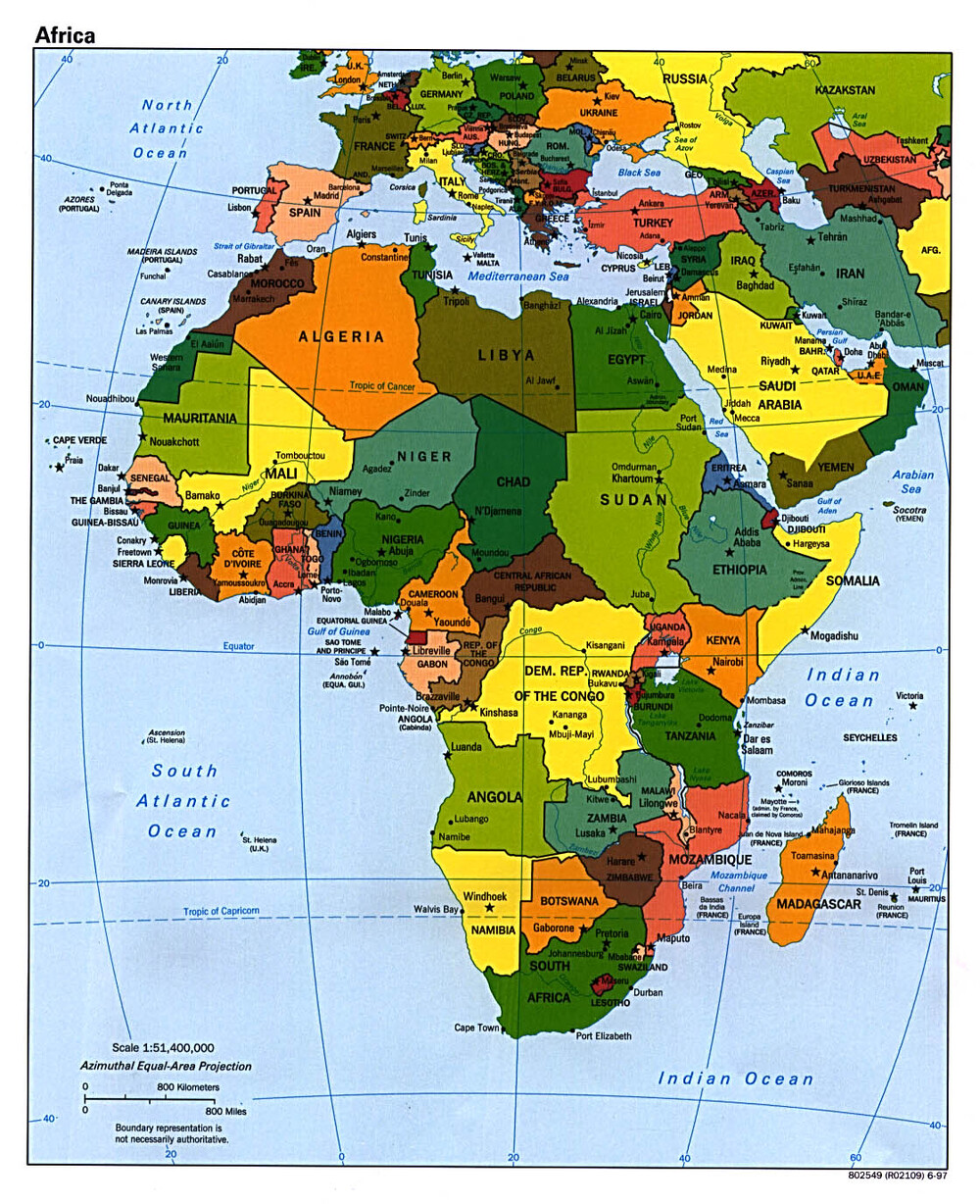 Mapa Politico De África Tamaño Completo Ex 2683