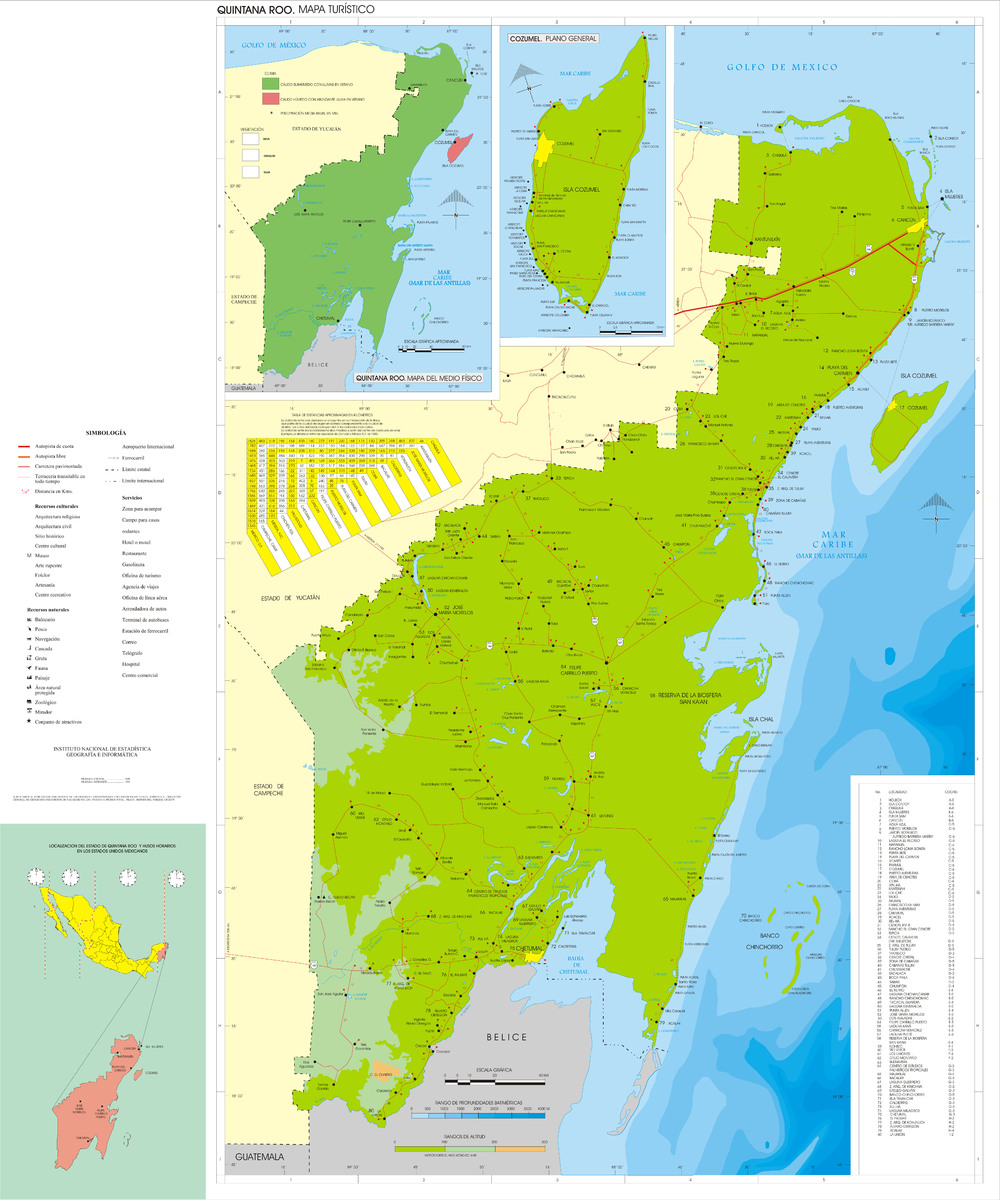 Quintana Roo map | Gifex