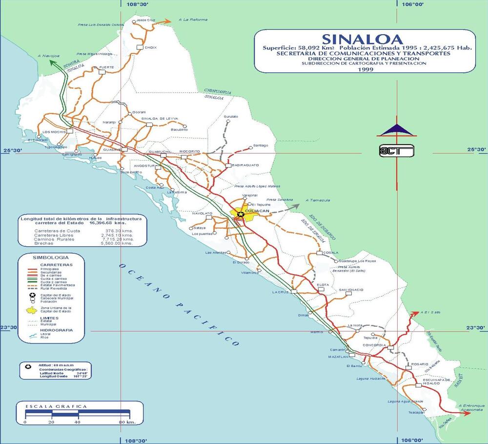 Mapa De Sinaloa Con Nombres 6342